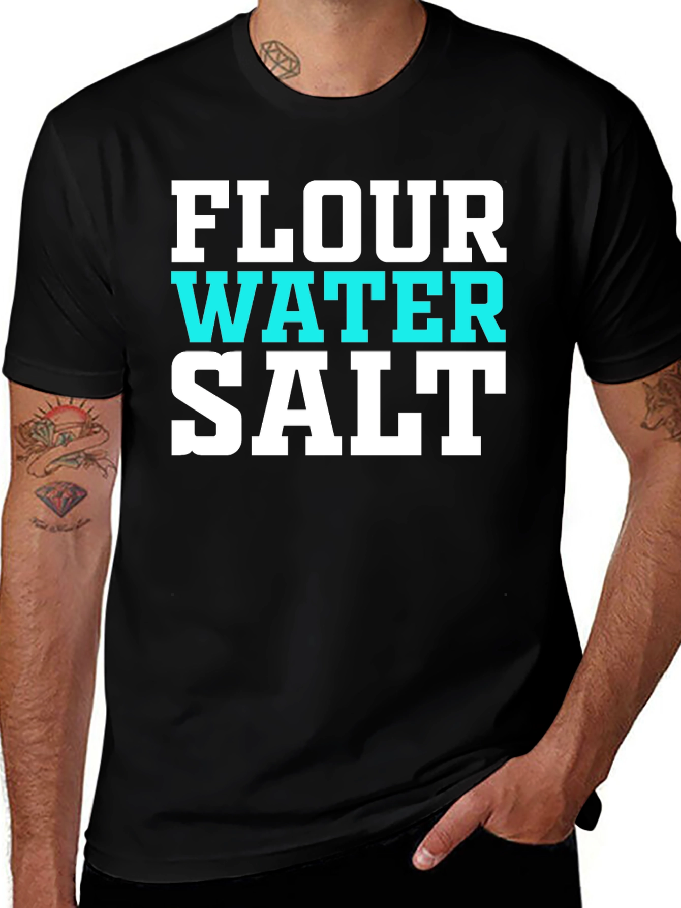 Variant 30 of Flour Water Salt T-Shirt - Baker Recipe Tee