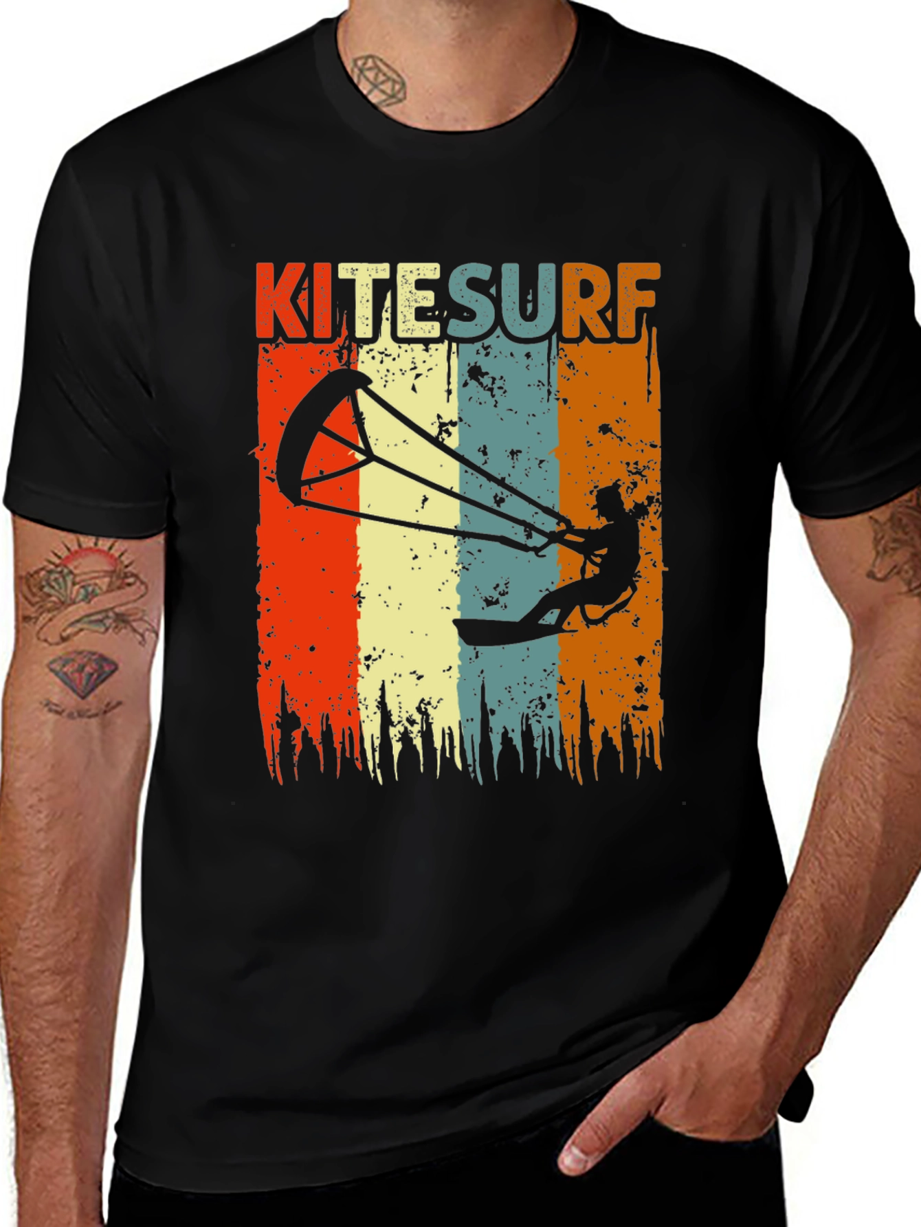 Variant 18 of Kitesurf Retro Graphic T-Shirt | Vintage Style Surfing Tee