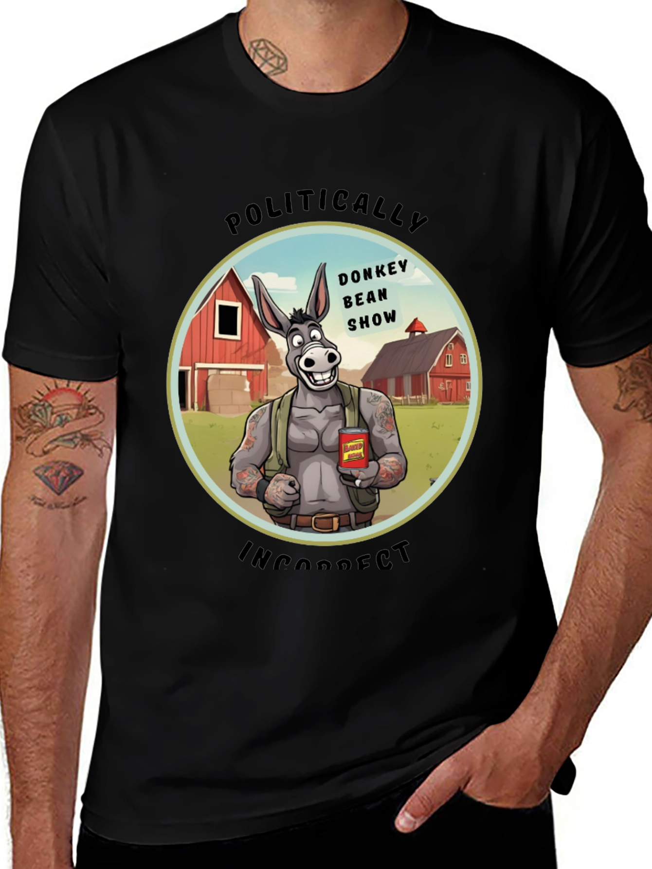 Variant 27 of Donkey Bean Show T-Shirt - Politically Incorrect Tee