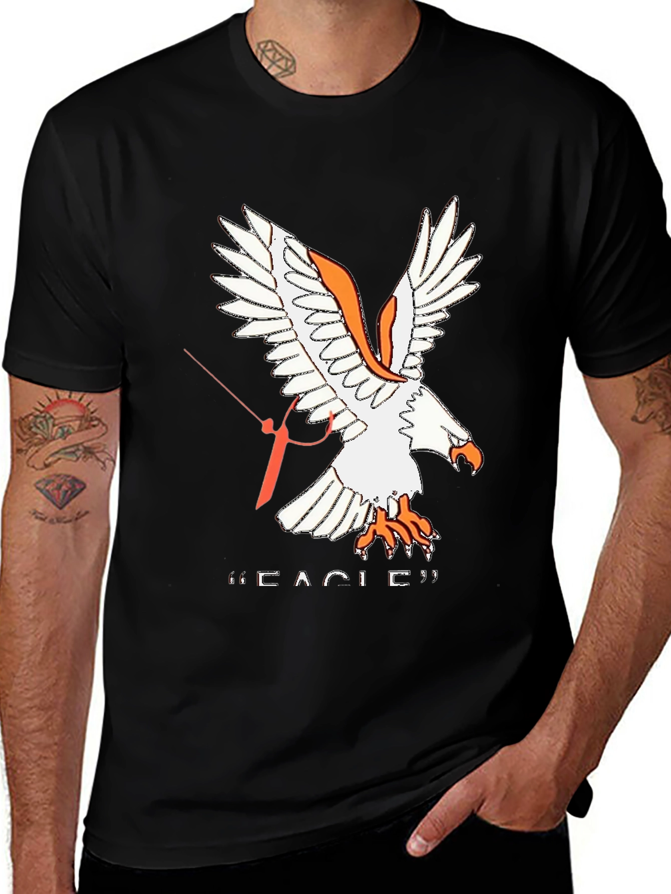 Variant 23 of Eagle Graphic T-Shirt - Men's Black Tee