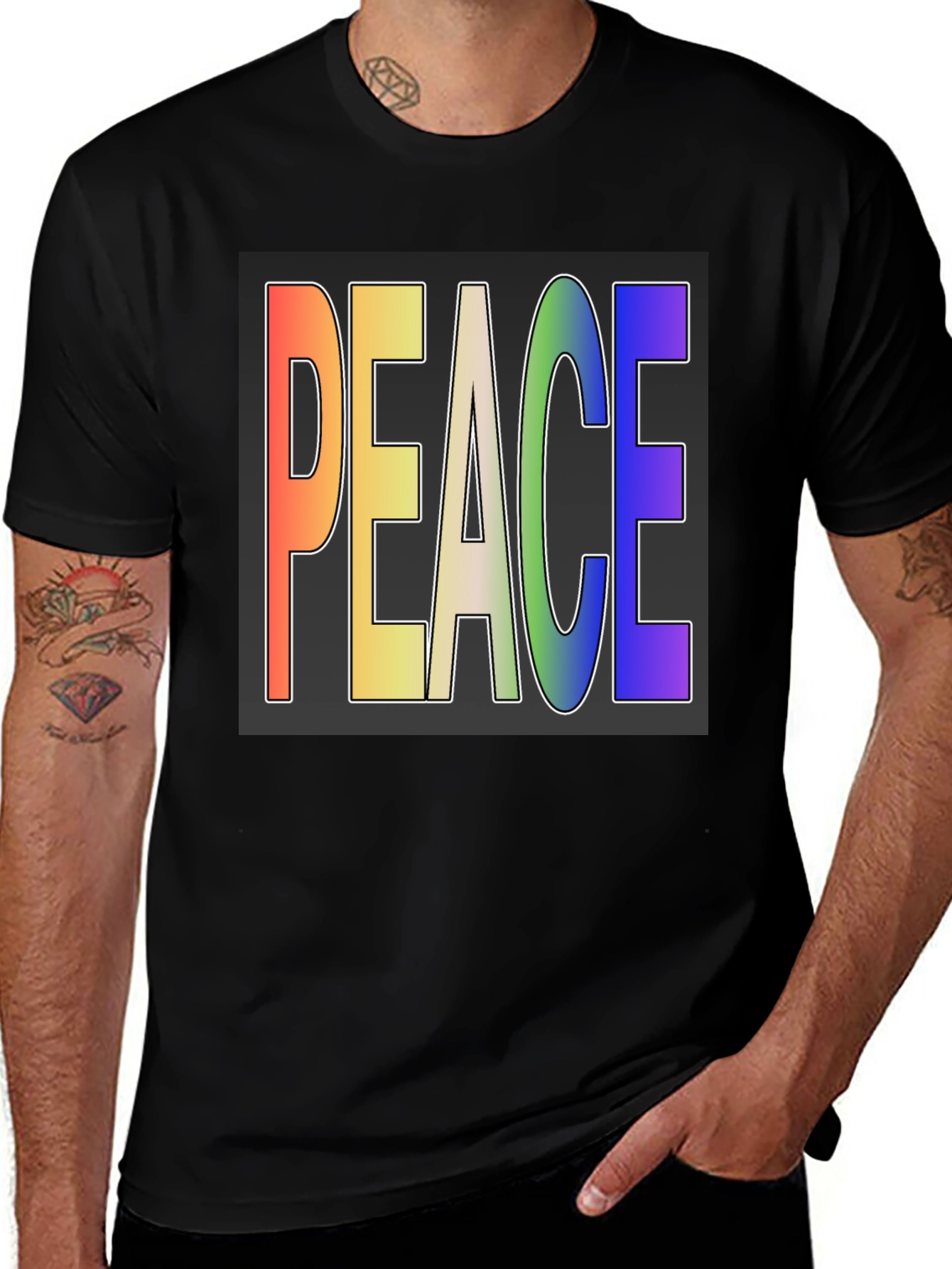 Variant 30 of Rainbow PEACE Graphic T-Shirt