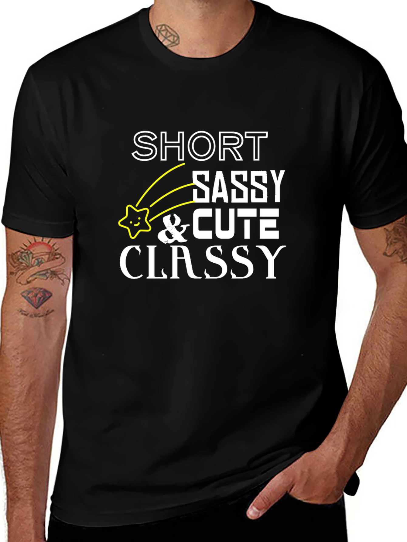 Variant 18 of Short Sassy & Cute Classy Black Graphic Tee