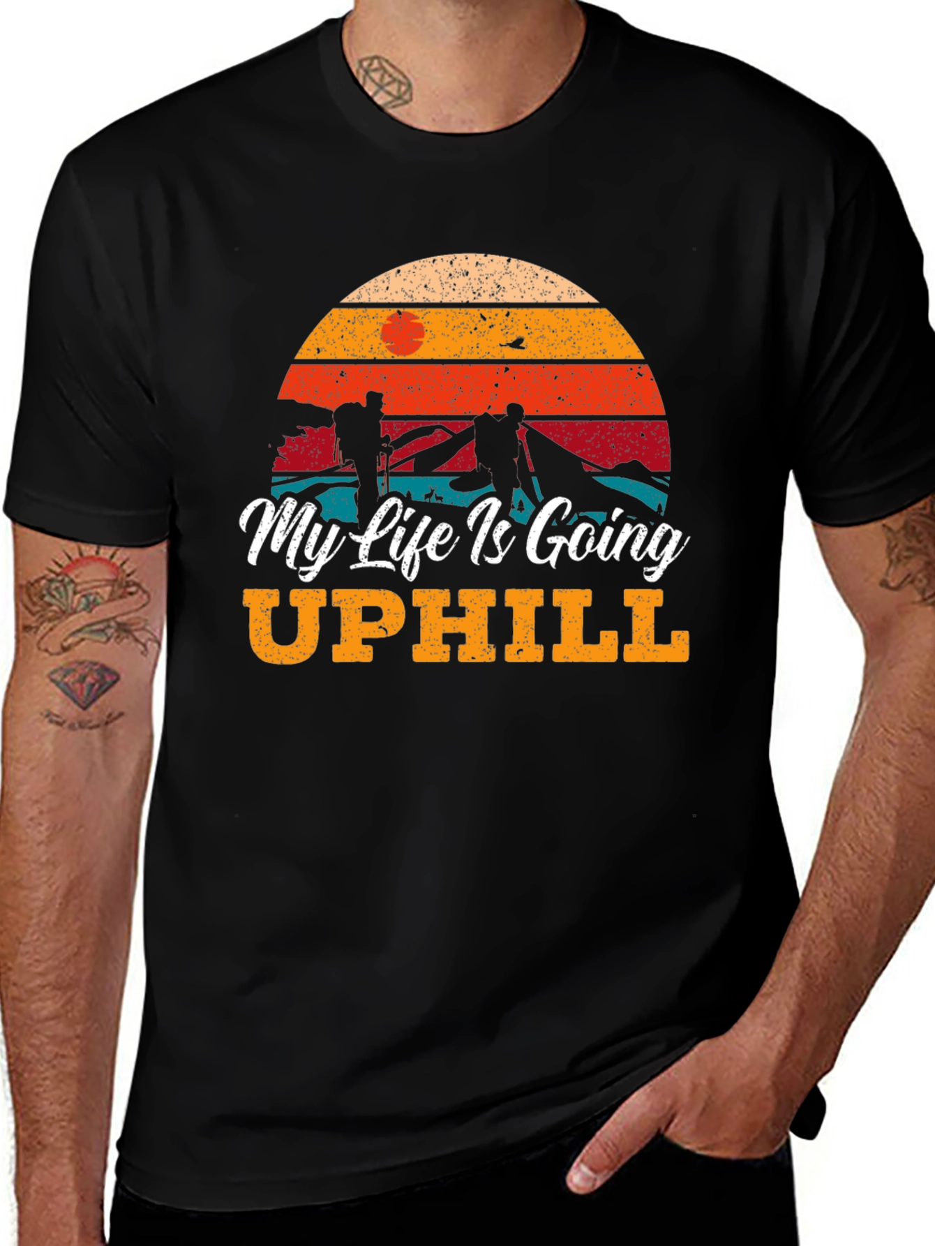 Variant 24 of My Life is Going Uphill Black Graphic Tee
