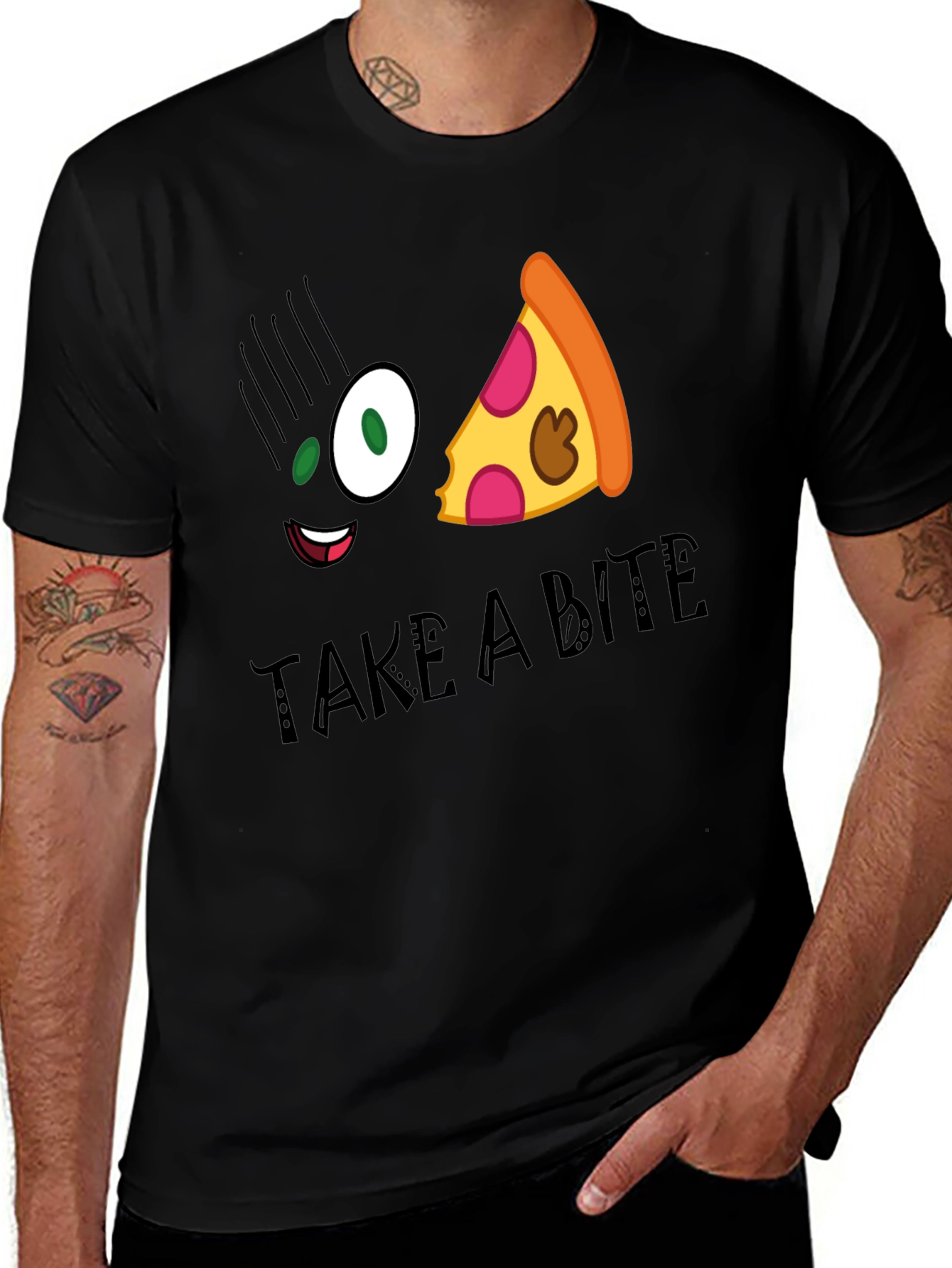 Variant 7 of Take a Bite Funny Pizza Graphic T-Shirt