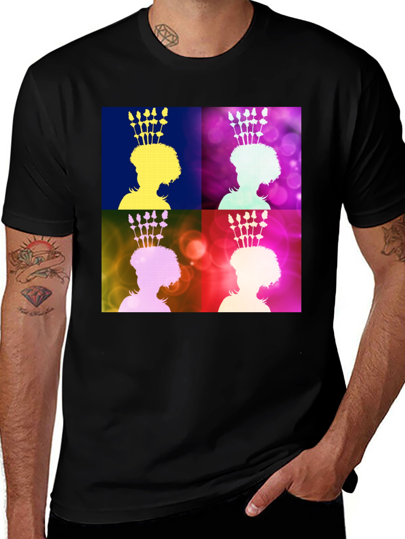 Variant 19 of Pop Art Queen Graphic Tee - Stylish Unisex Black T-Shirt