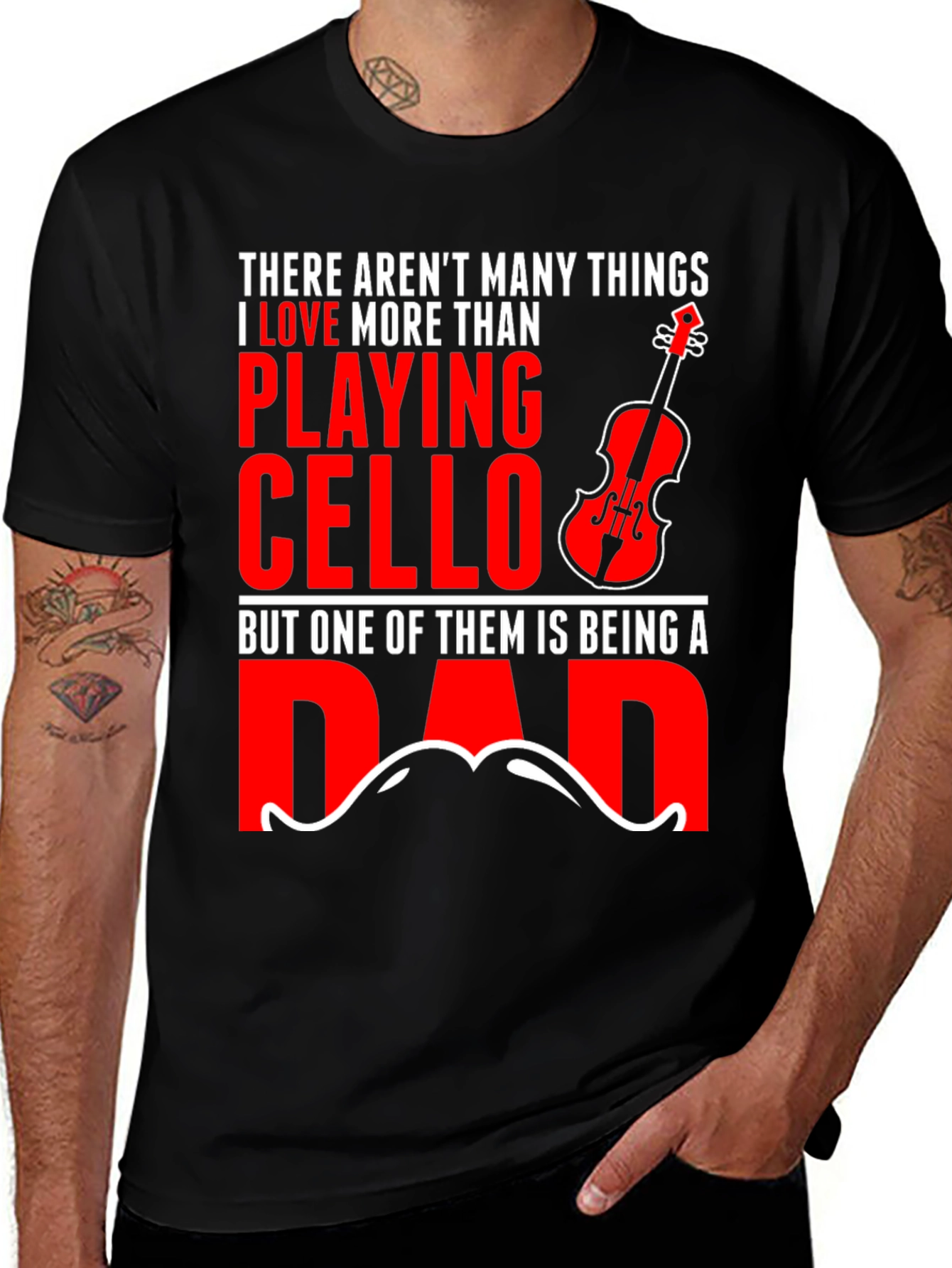 Variant 3 of Dad Cello Player T-Shirt - Musician Father's Day Tee