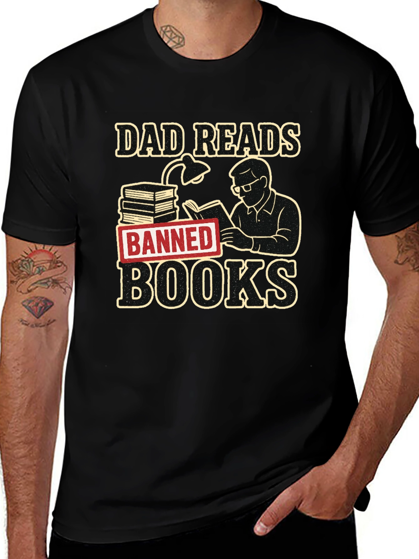 Variant 8 of Dad Reads Banned Books Graphic Tee