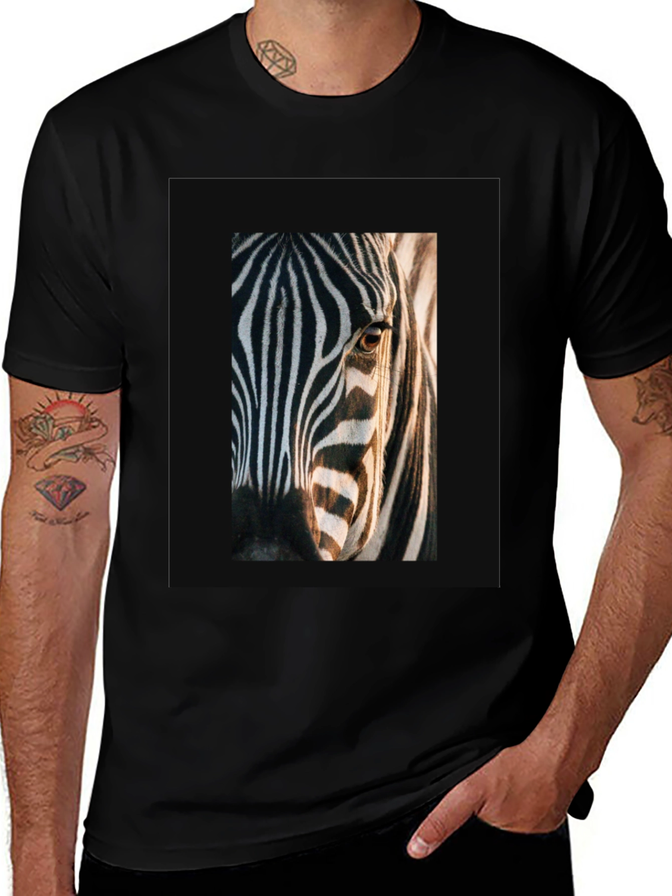 Variant 15 of Zebra Eye Graphic Black T-Shirt