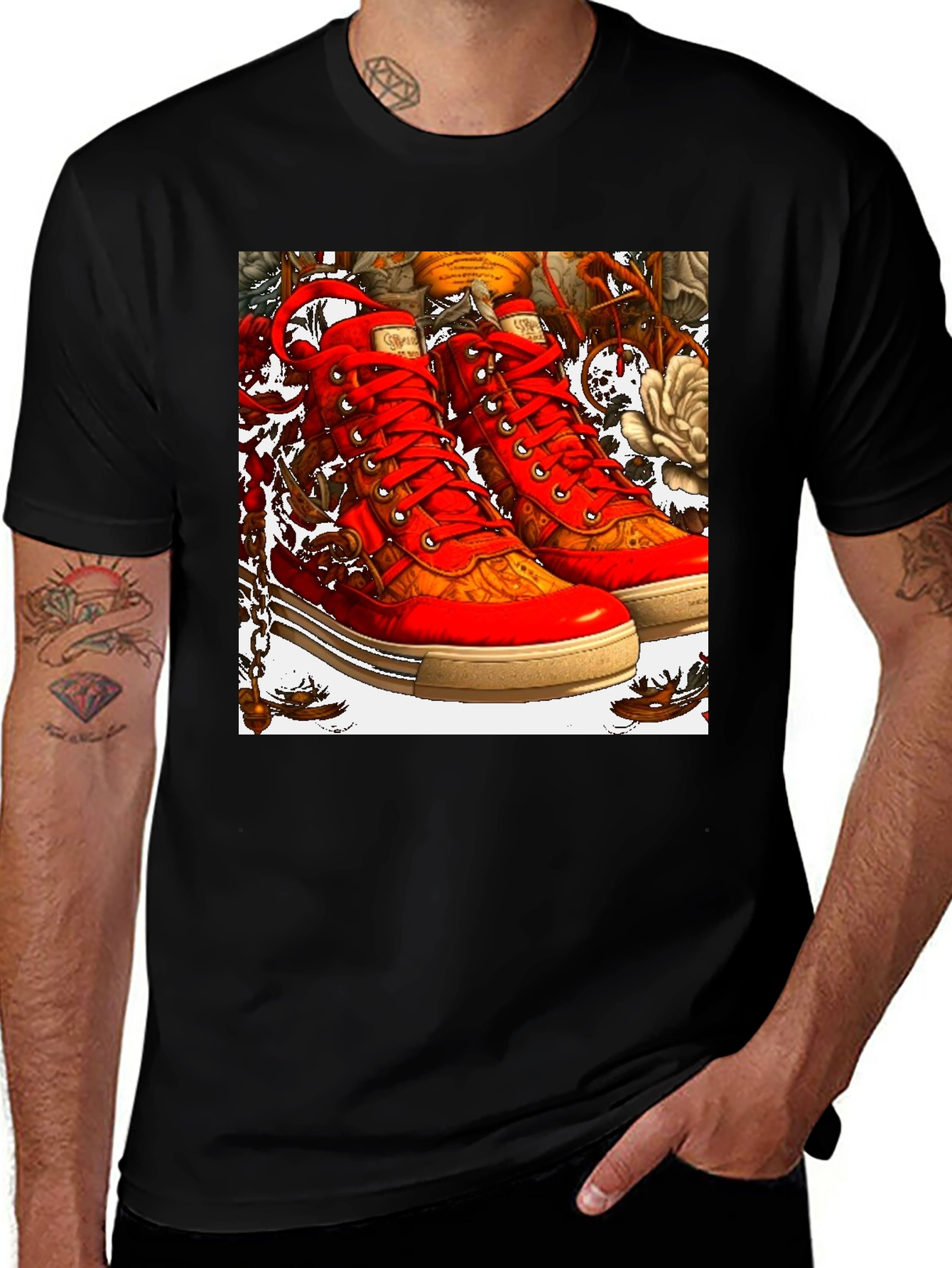 Variant 14 of Red Sneaker Art Graphic T-Shirt