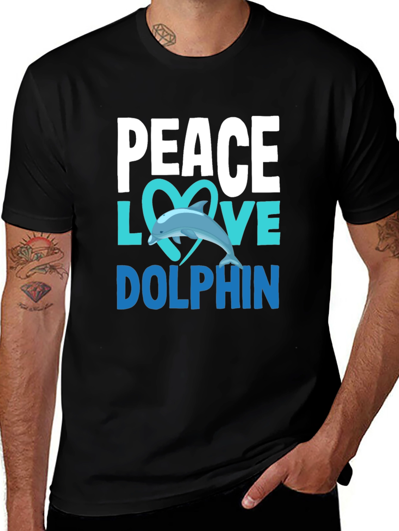 Variant 25 of Peace Love Dolphin Graphic T-Shirt