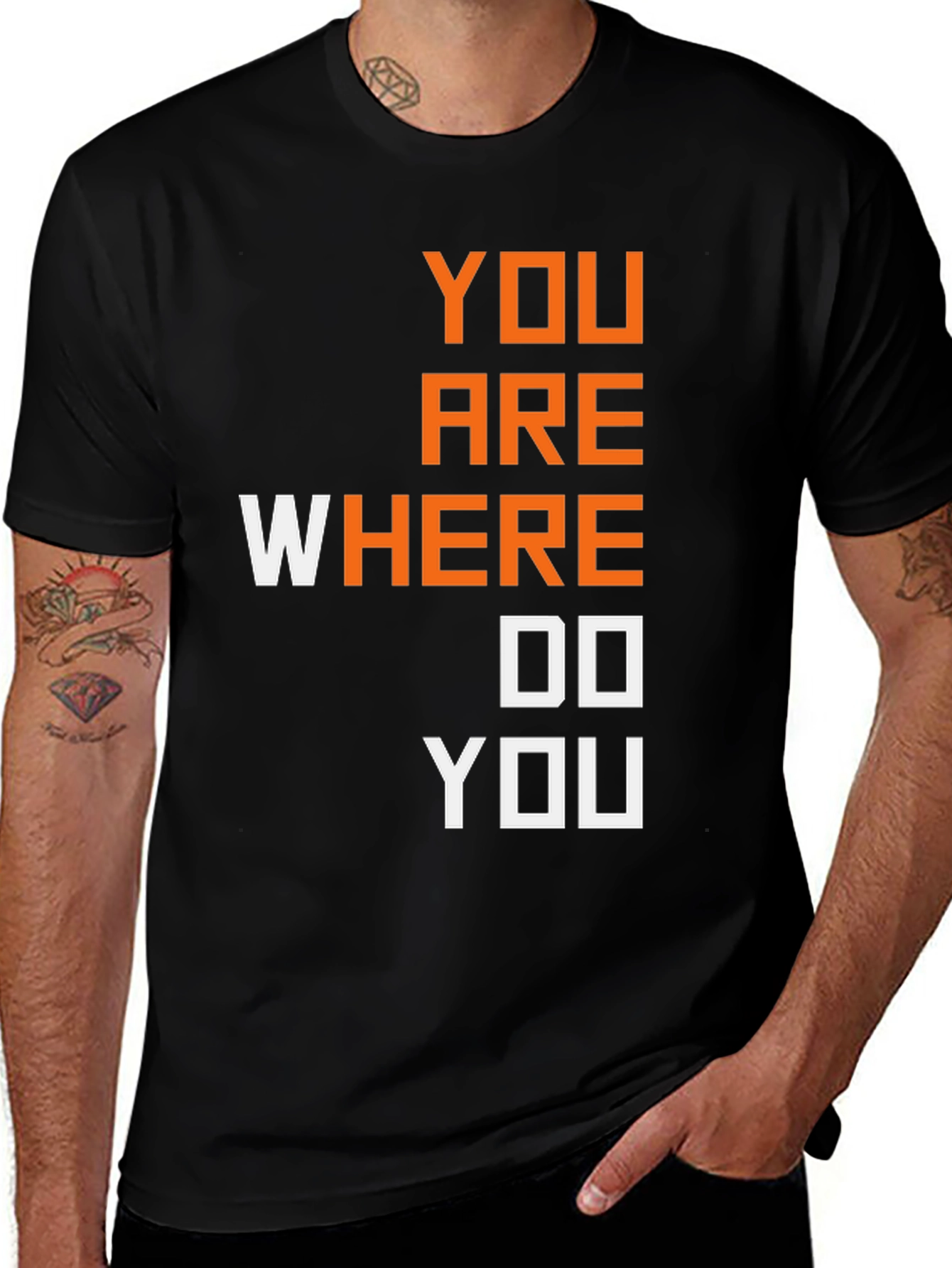 Variant 4 of Men's "You Are Where Do You" Graphic Tee