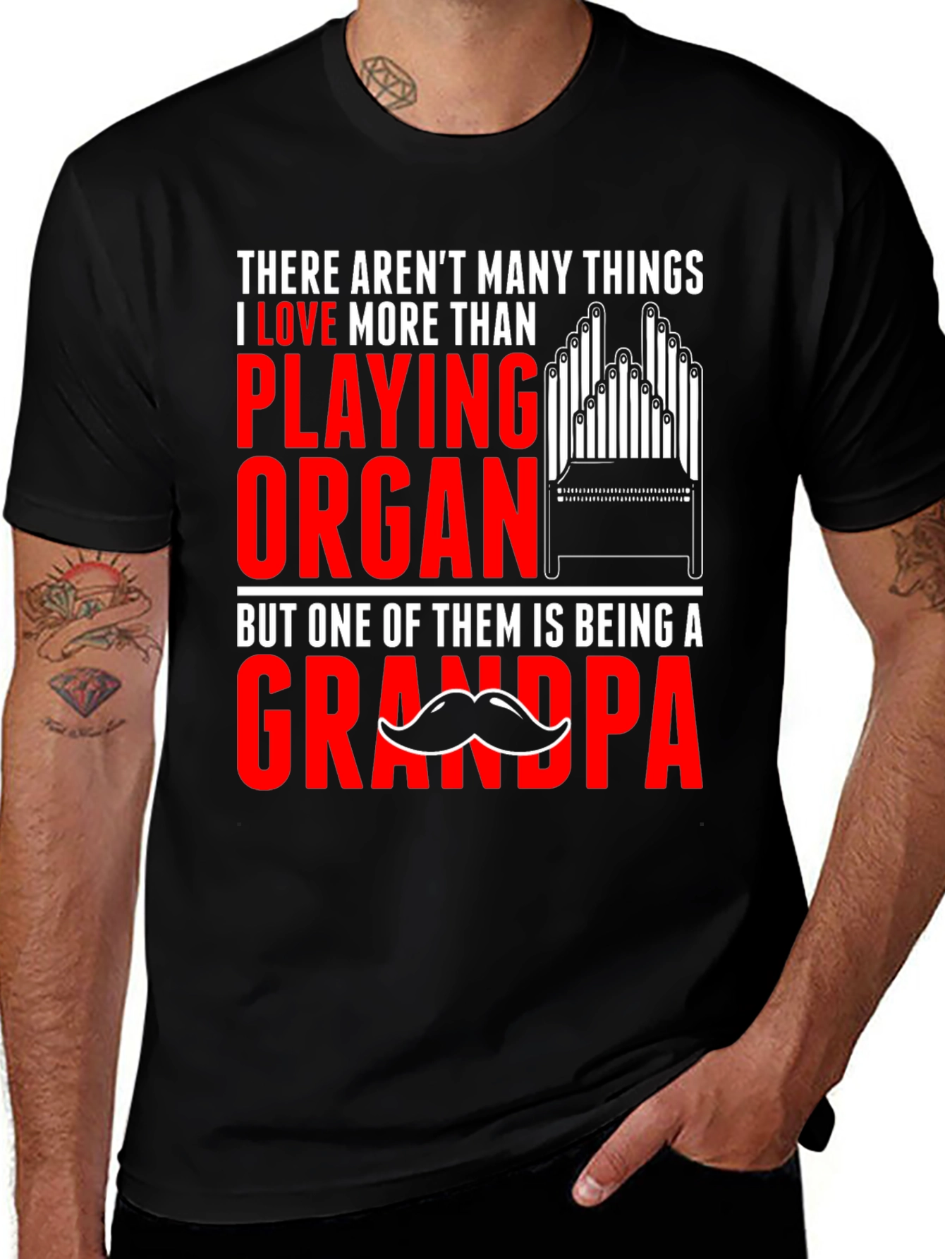 Variant 16 of Organ Playing Grandpa T-Shirt