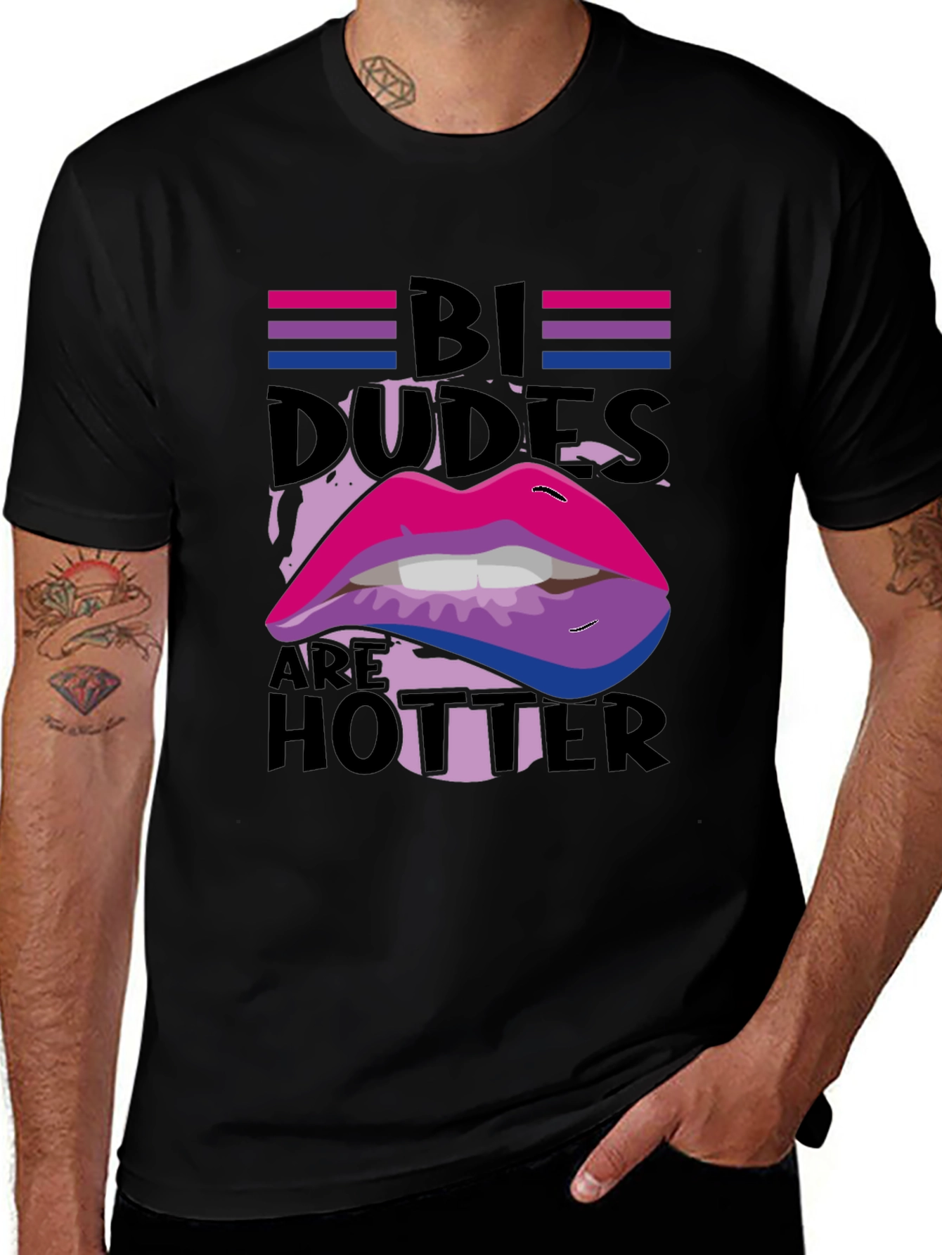 Variant 20 of Bi Dudes Hotter Graphic Tee