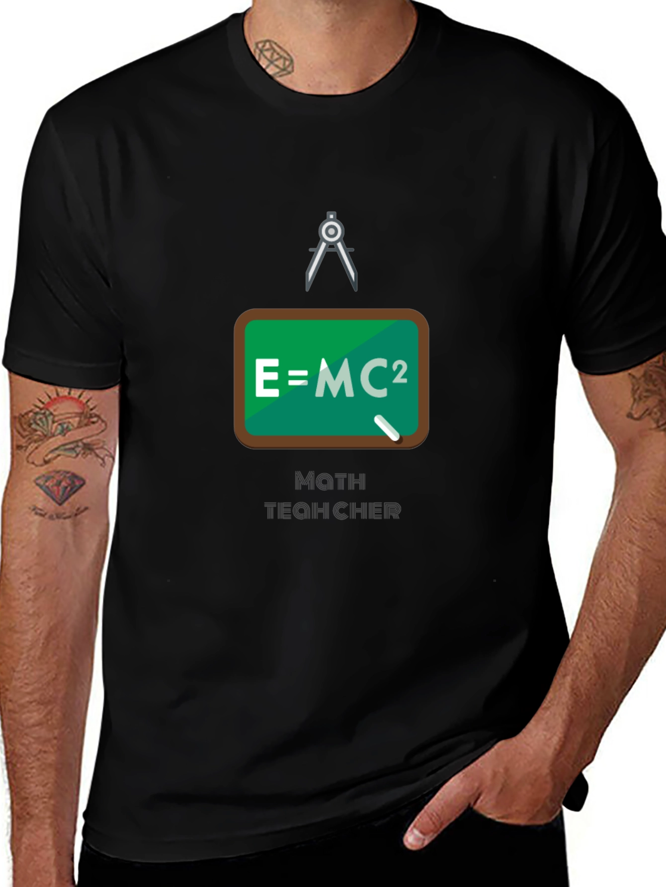 Variant 12 of Math Teacher T-Shirt - E=MC2 Design