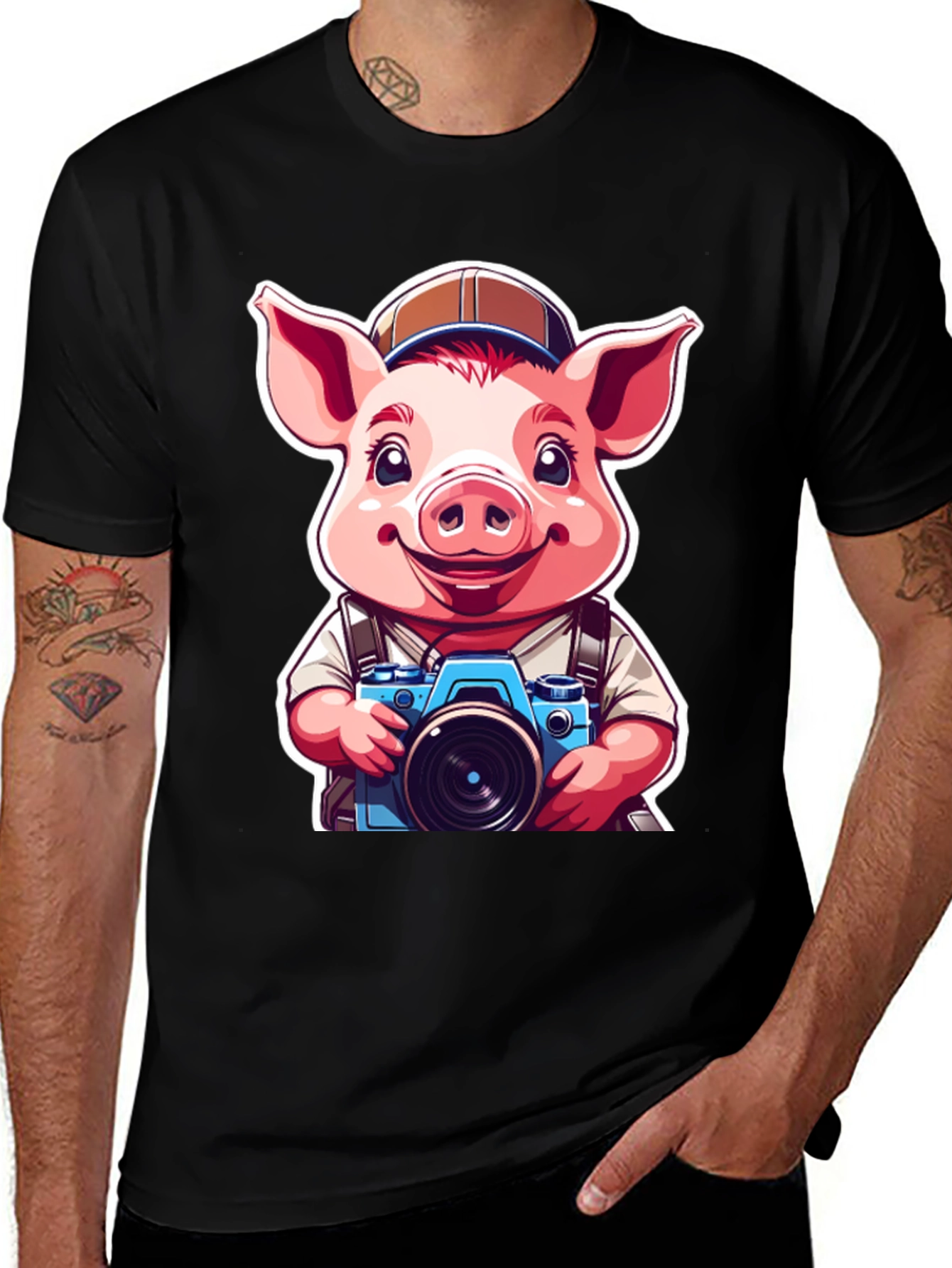 Pig Photographer Graphic Tee