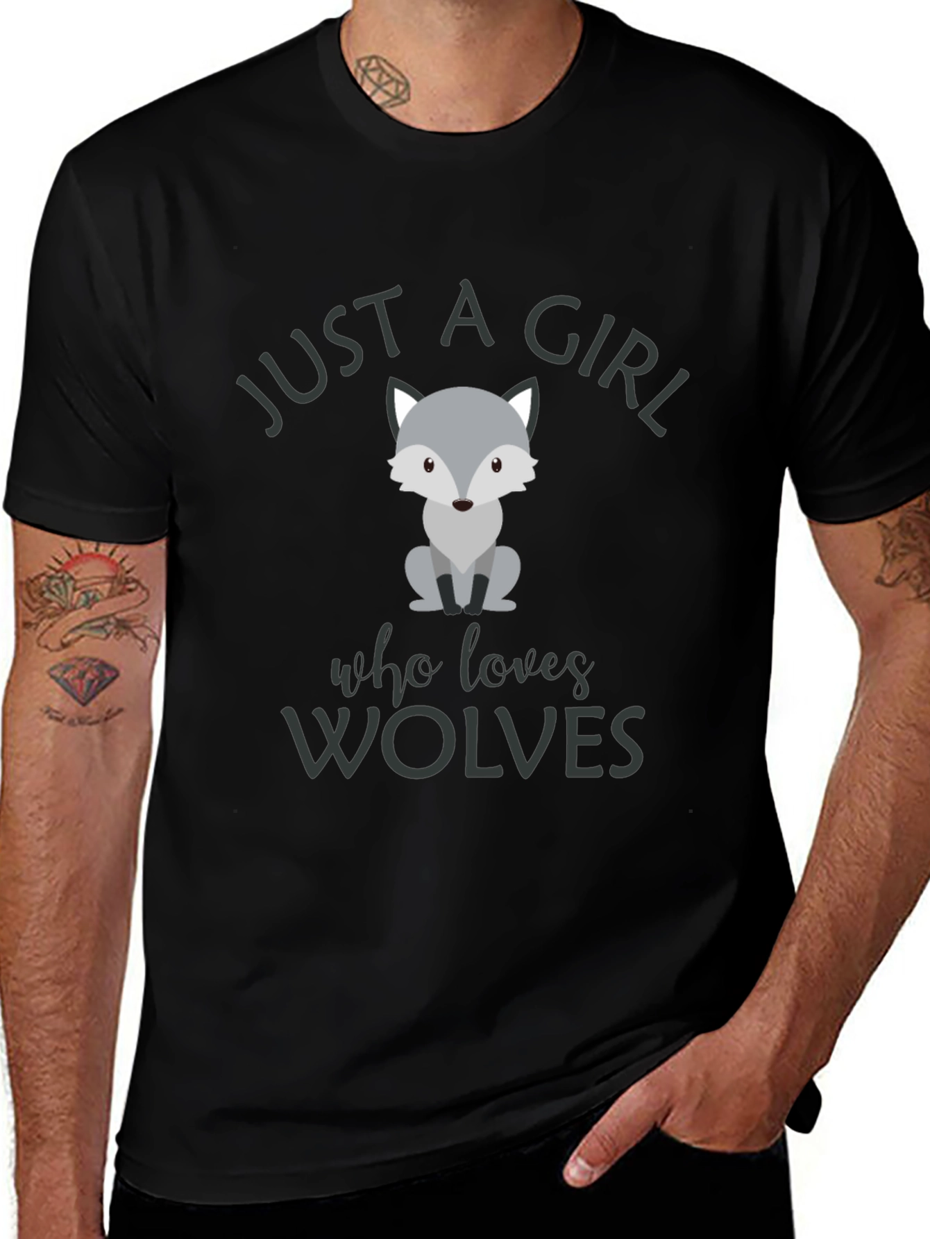 Variant 7 of Wolf Lover T-Shirt - Just a Girl Who Loves Wolves