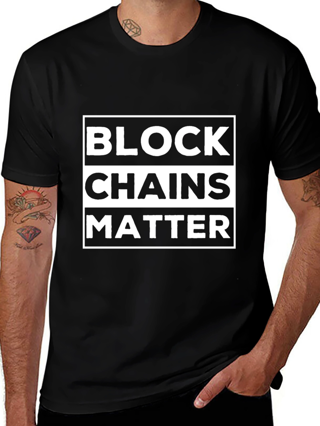 Variant 22 of Blockchains Matter T-Shirt - Black