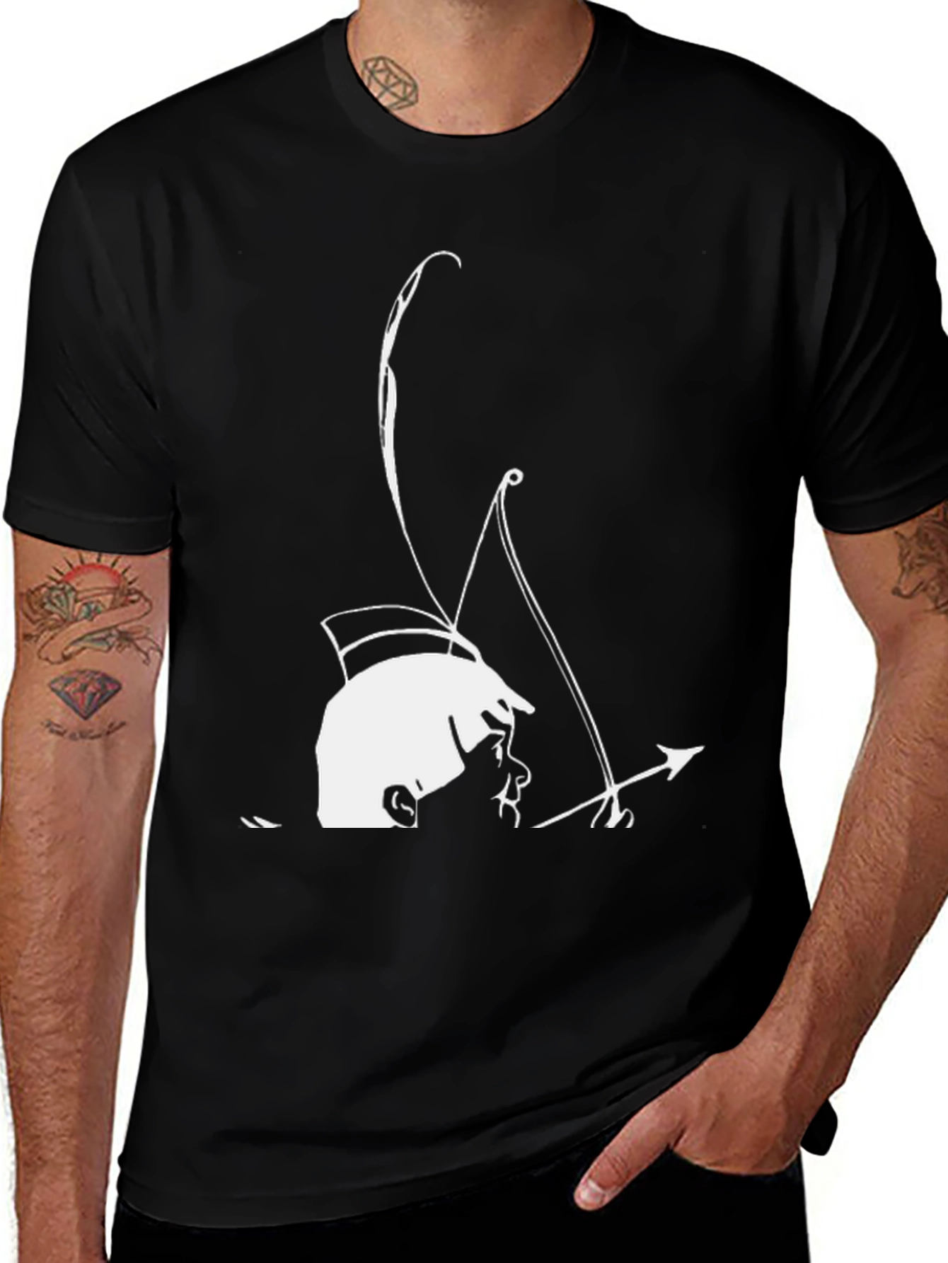 Variant 18 of Archer Graphic Tee - Black Cotton T-Shirt