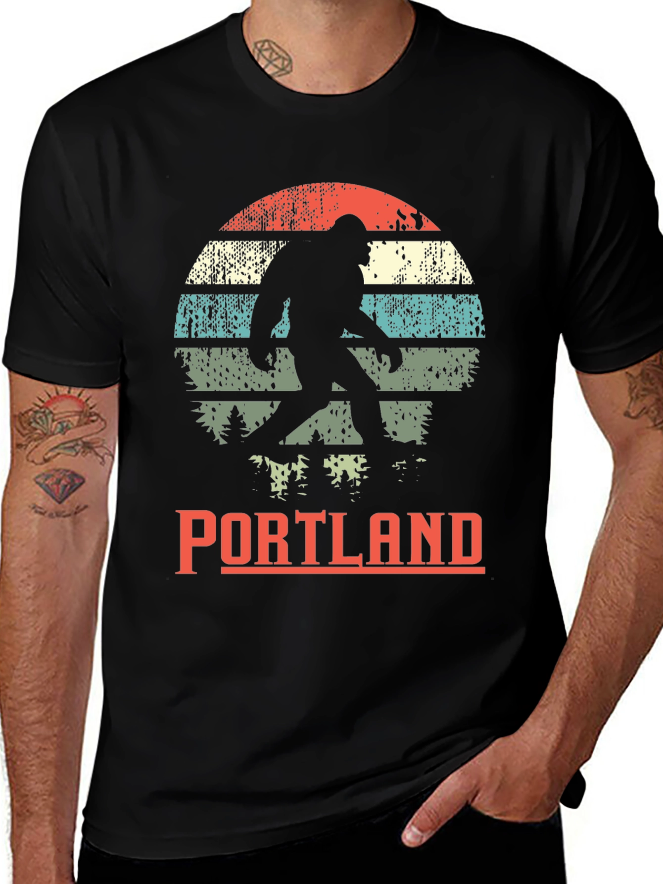 Portland Bigfoot Graphic Tee - Retro Sasquatch T-Shirt
