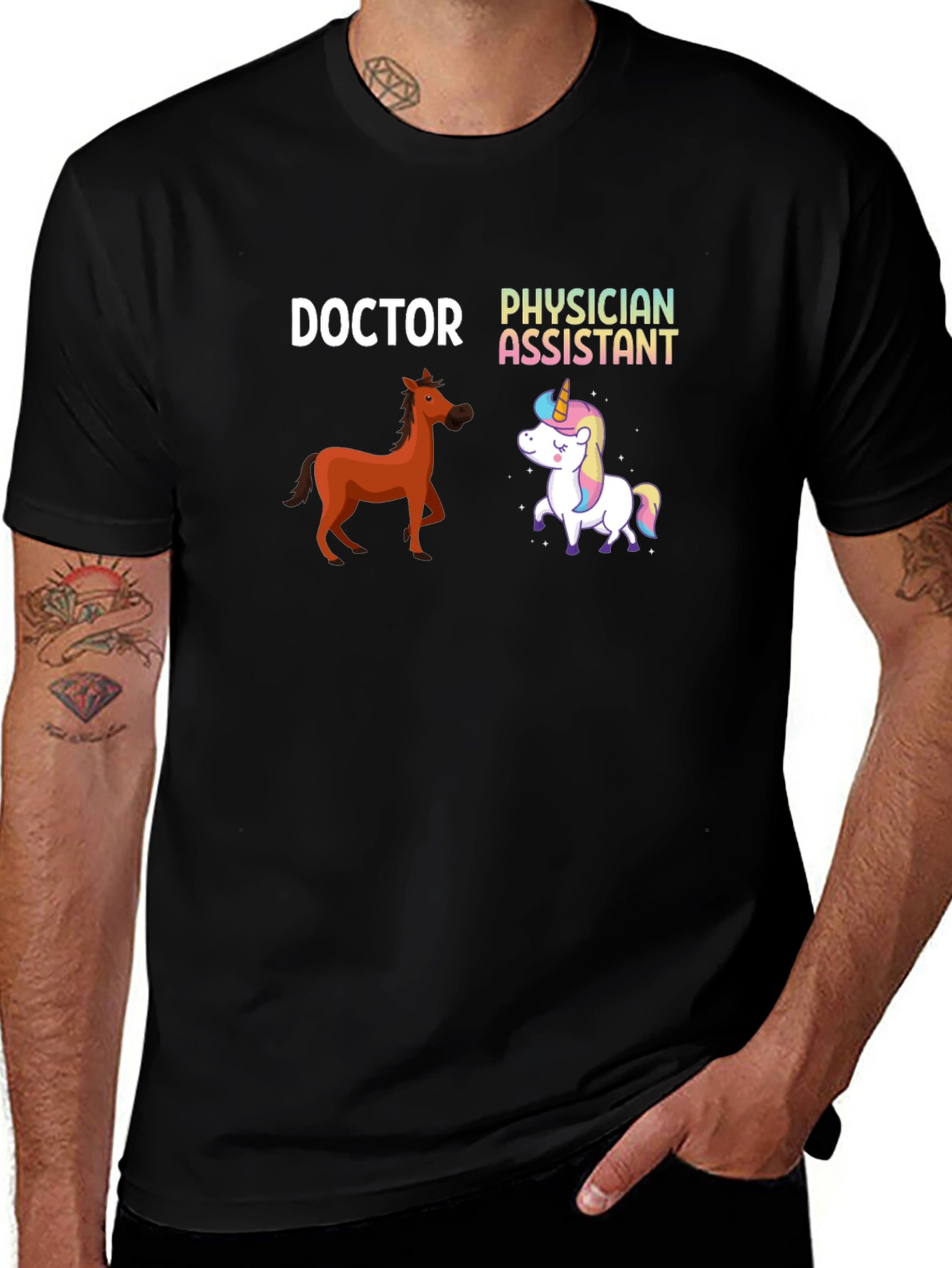Variant 21 of Doctor Physician Assistant Horse Unicorn Humor T-Shirt