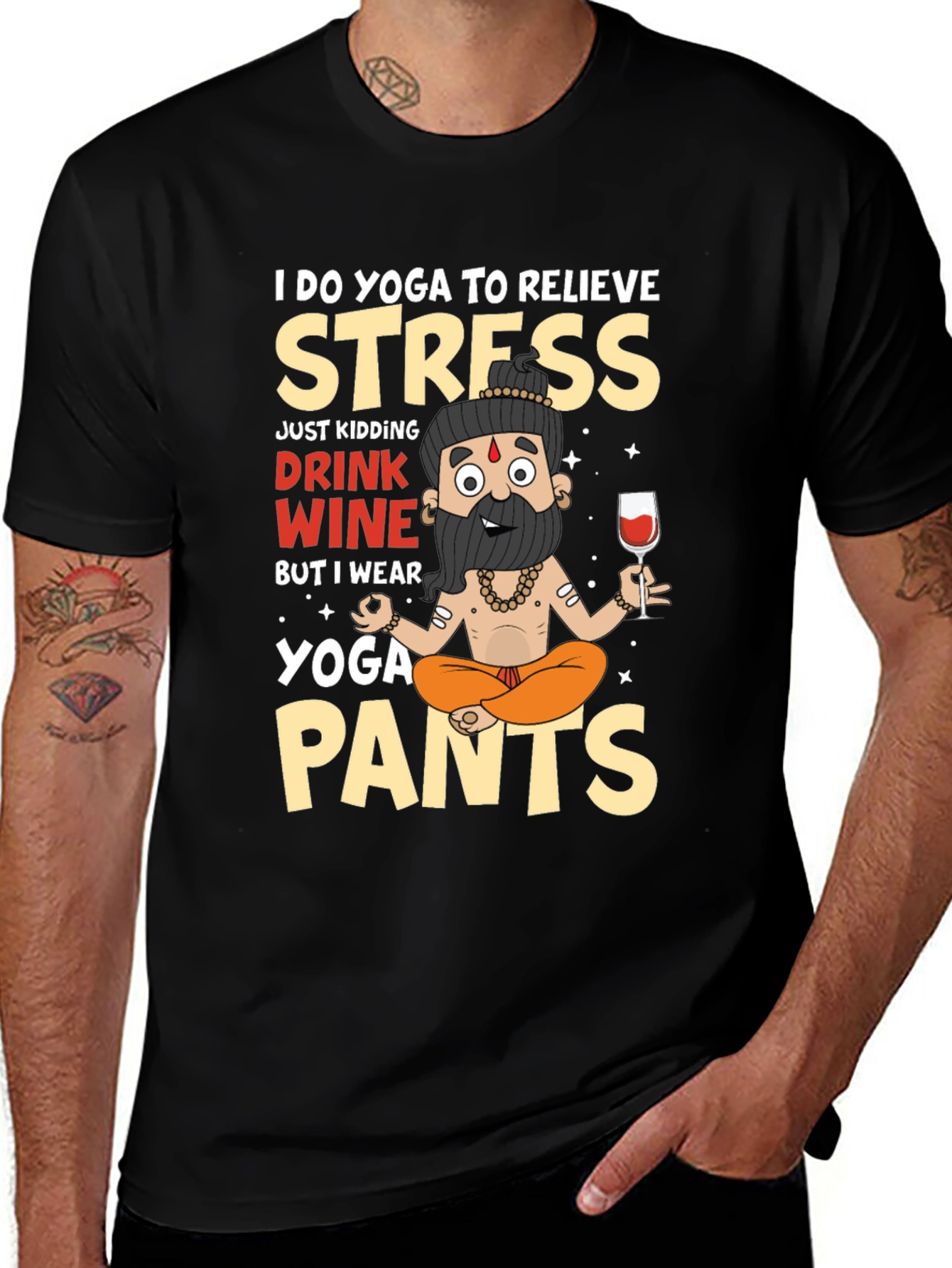 Variant 18 of Yoga & Wine T-Shirt - Funny Relaxing Outfit