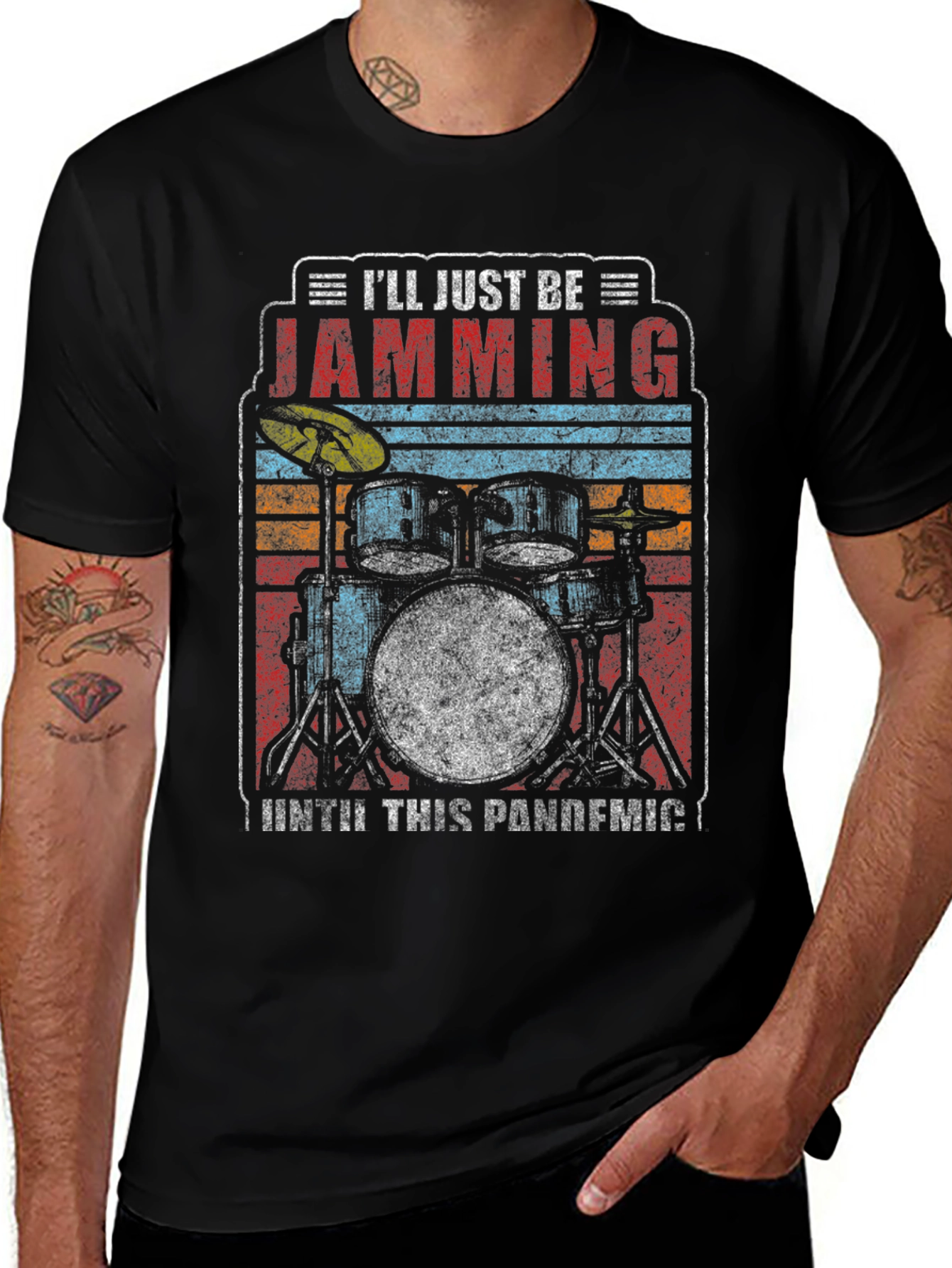 Variant 30 of Jamming Drummer Pandemic T-Shirt