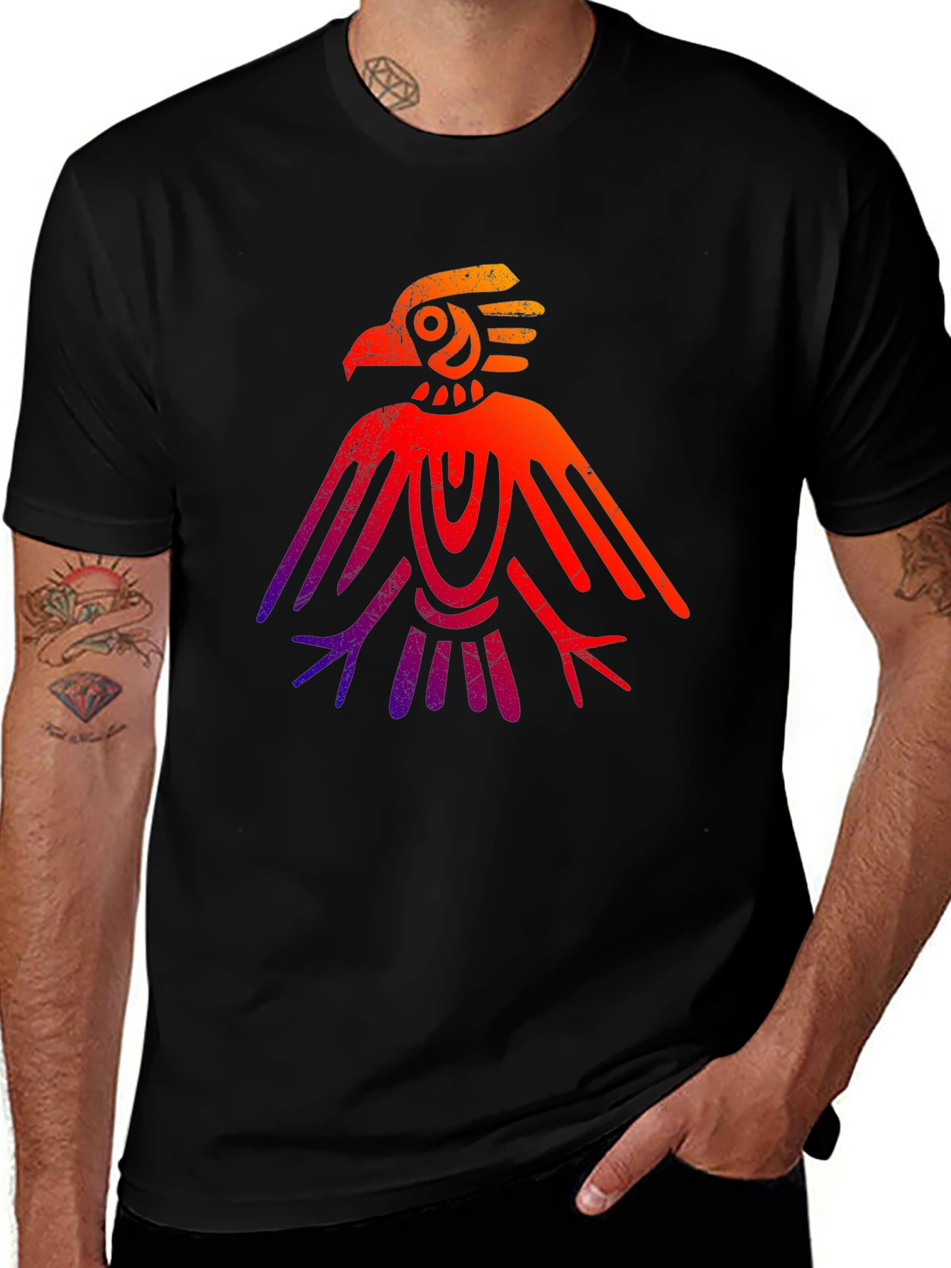 Variant 17 of Aztec Eagle Graphic Tee - Gradient Design