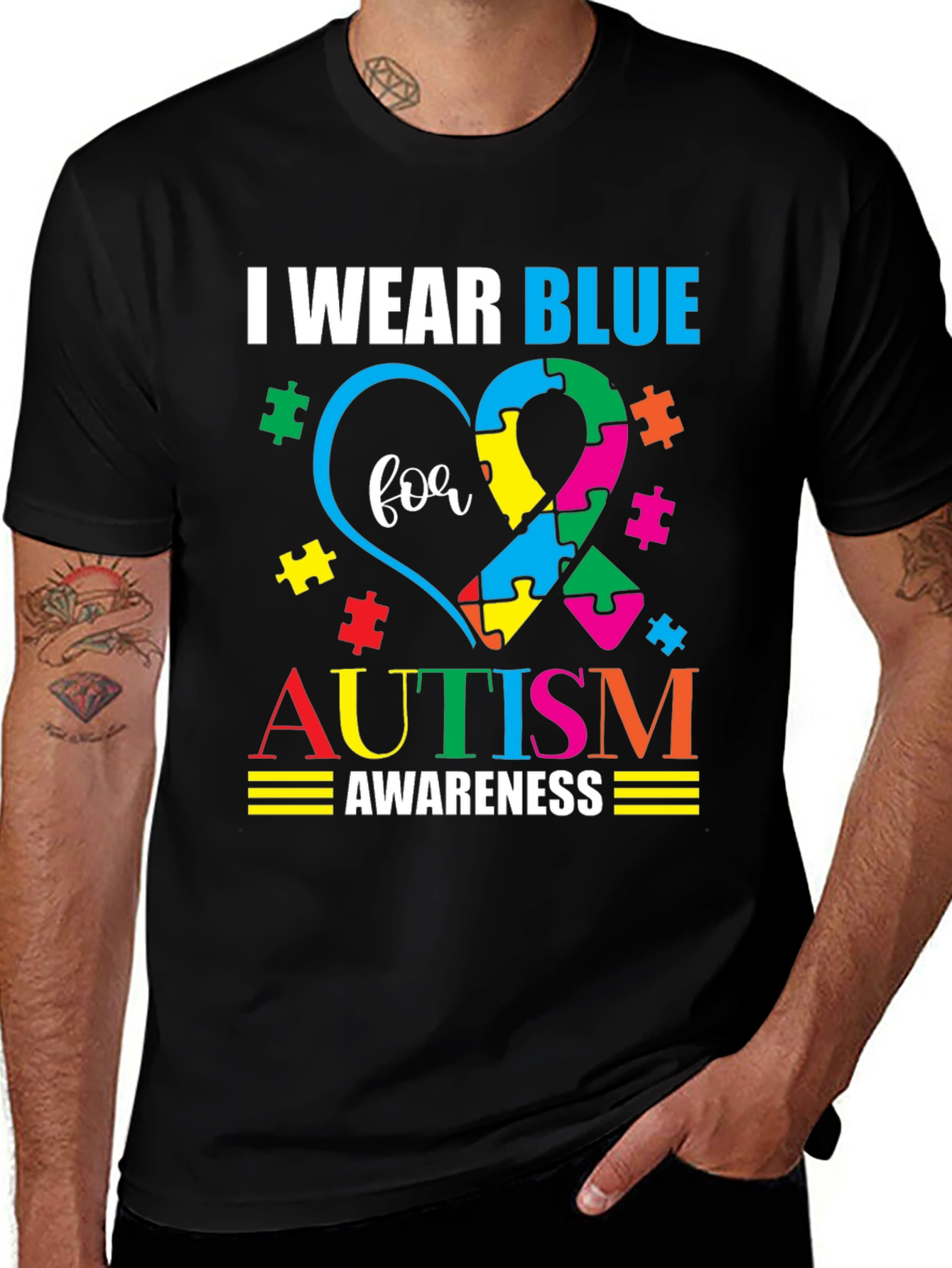 Autism Awareness T-Shirt: I Wear Blue For Autism 