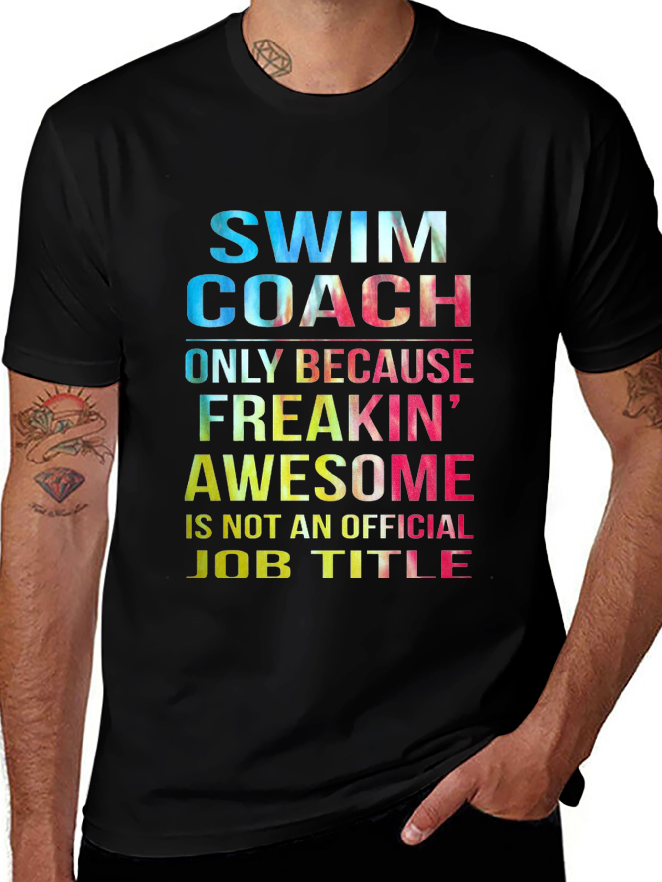 Variant 18 of Swim Coach Awesome Job Title T-Shirt