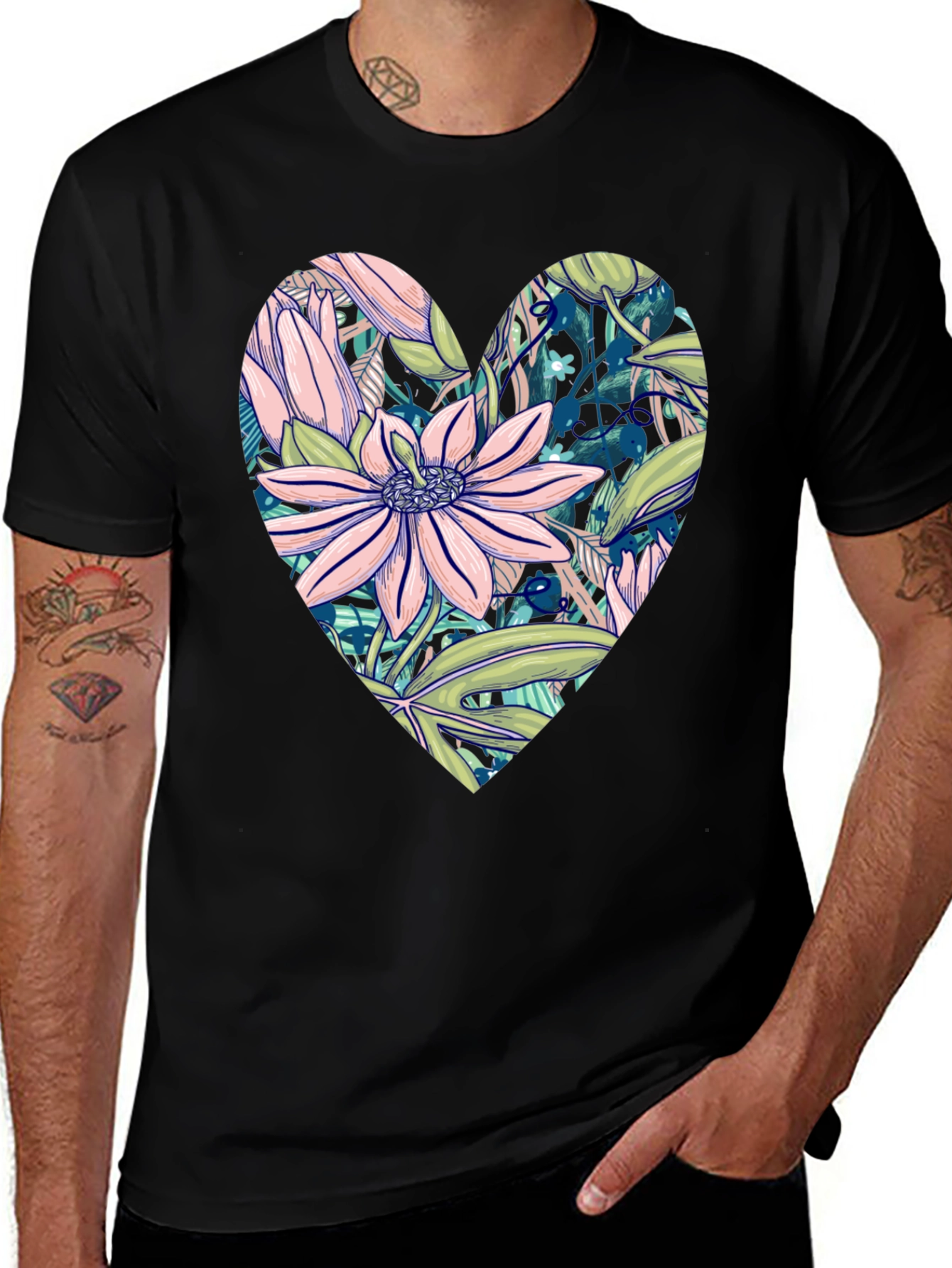 Variant 27 of Floral Heart Graphic T-Shirt