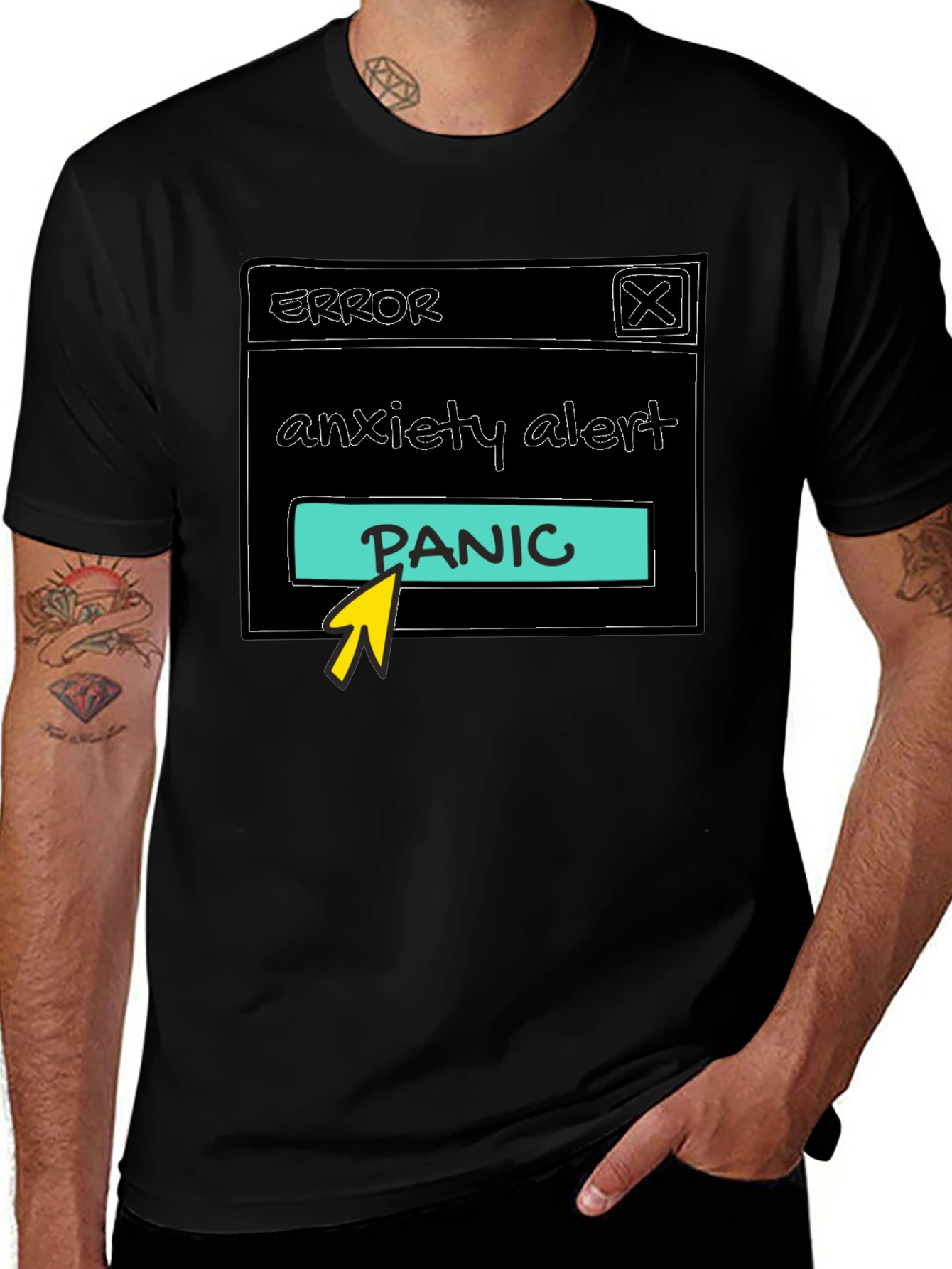 Variant 15 of Anxiety Alert Panic T-Shirt - Humorous Graphic Tee