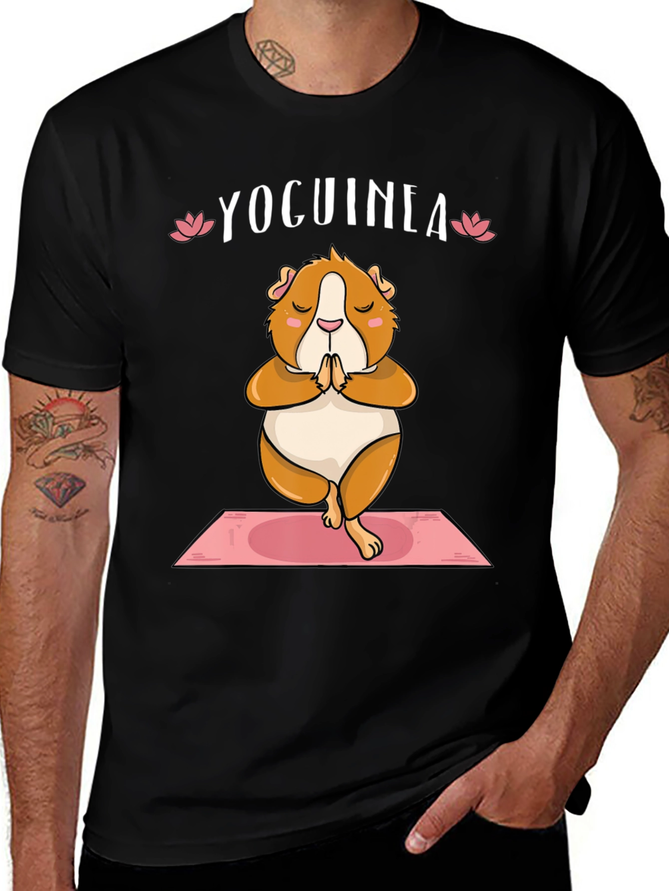 Variant 2 of Yoguinea Pig Yoga T-Shirt - Cute Graphic Tee