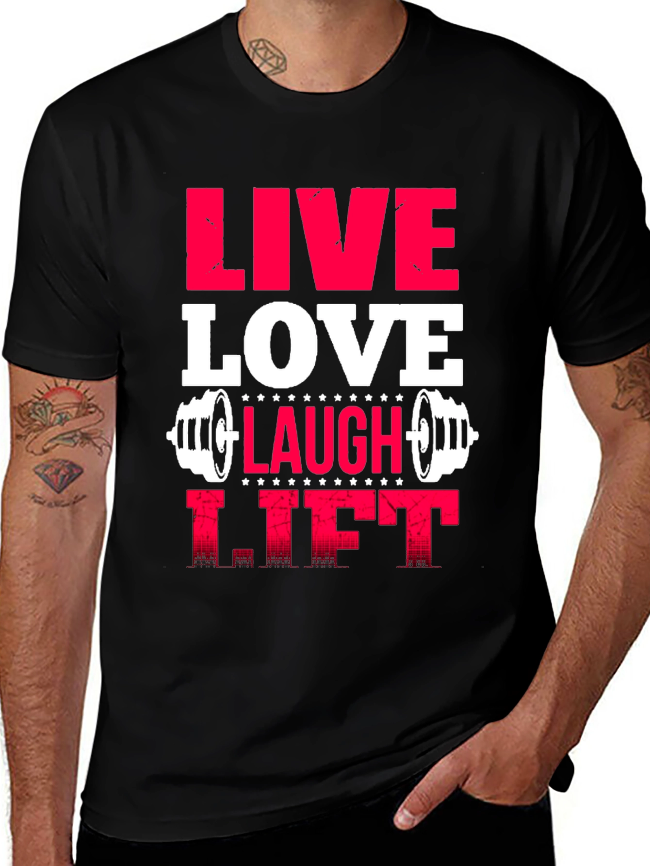 Live Love Laugh Lift Graphic Tee - Black