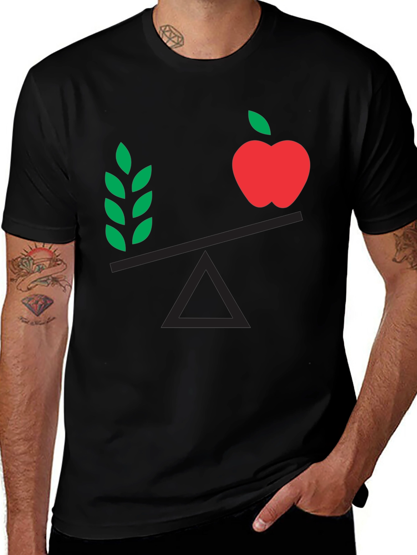 Variant 30 of Balance Tee: Apple and Wheat Graphic T-Shirt