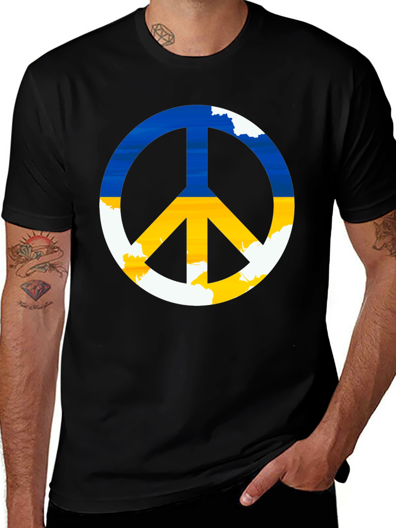 Ukraine Peace Symbol Graphic T-Shirt