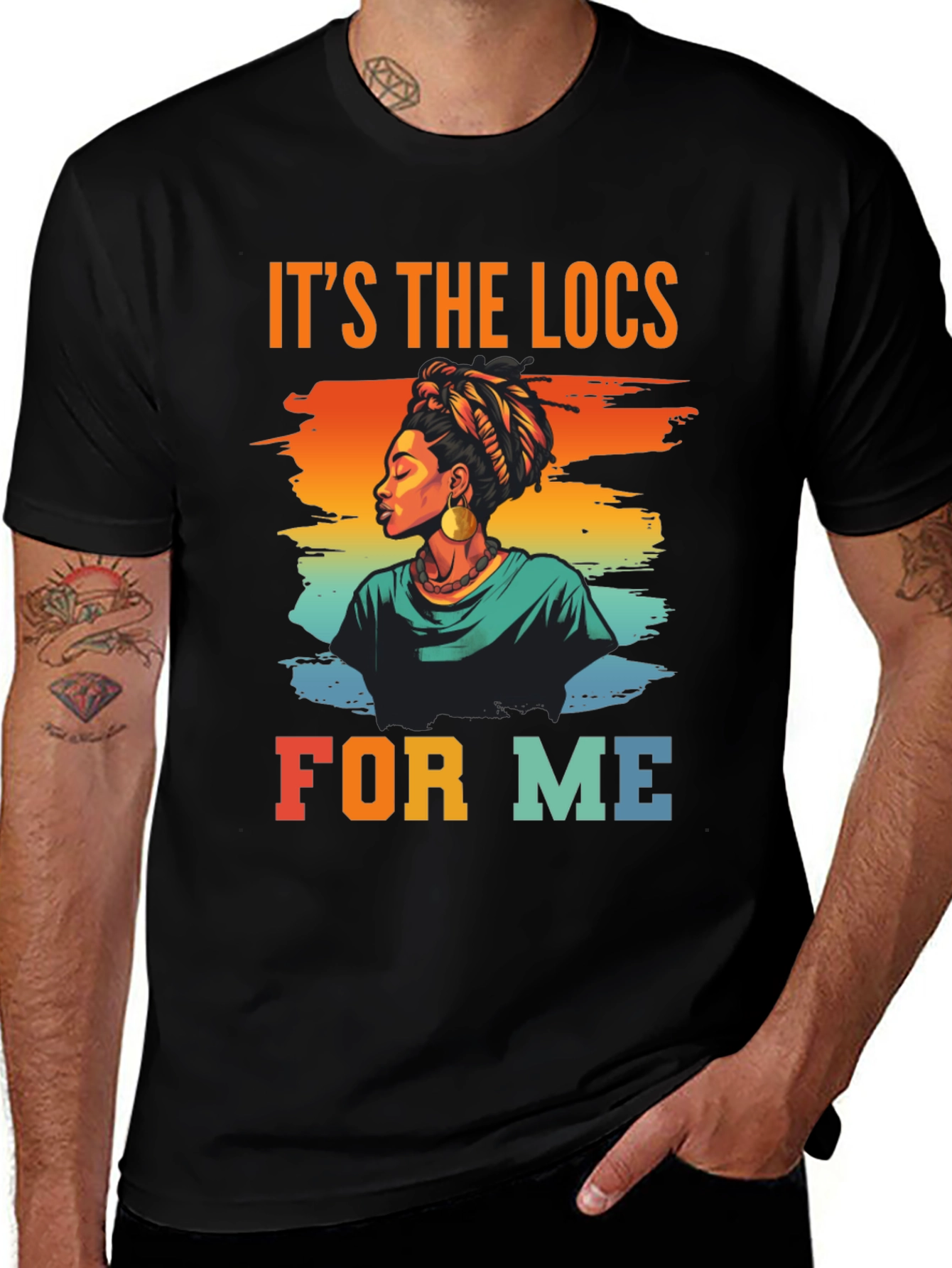 Variant 10 of It's The Locs For Me Black Graphic Tee