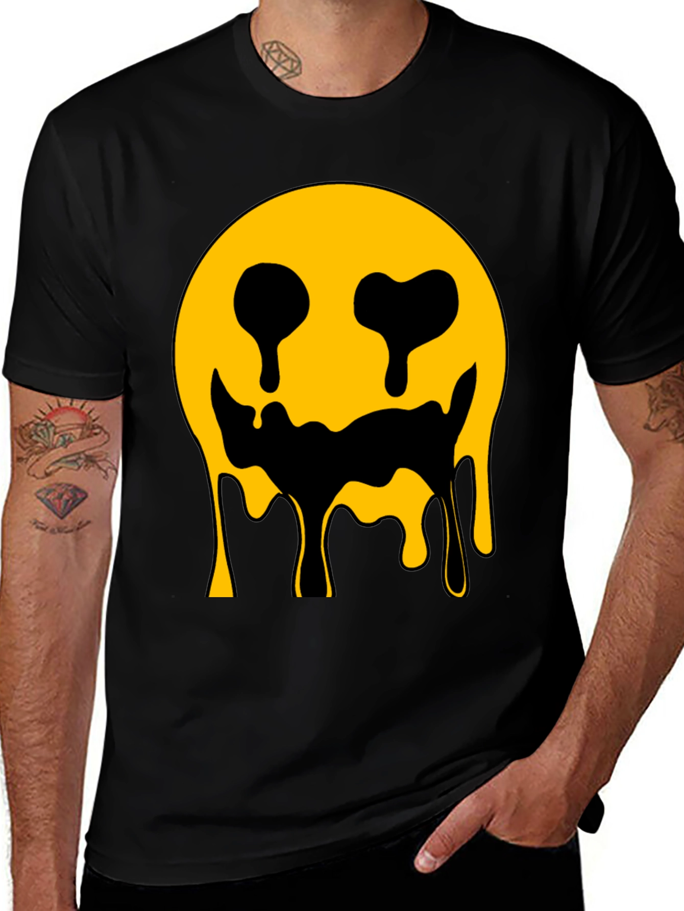 Variant 23 of Dripping Smiley Face Graphic Tee
