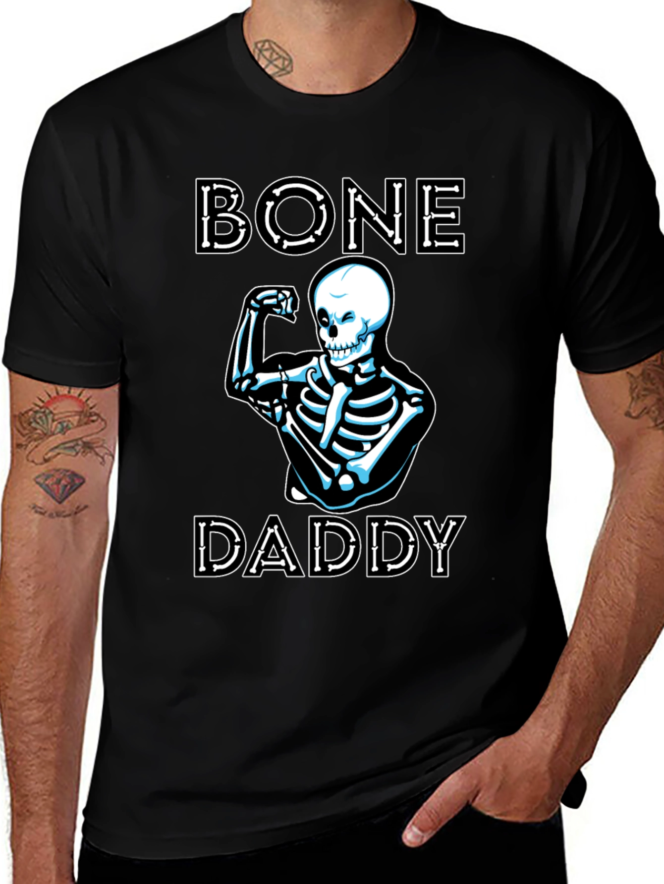 Variant 3 of Bone Daddy Skeleton Graphic T-Shirt - Funny Halloween Tee