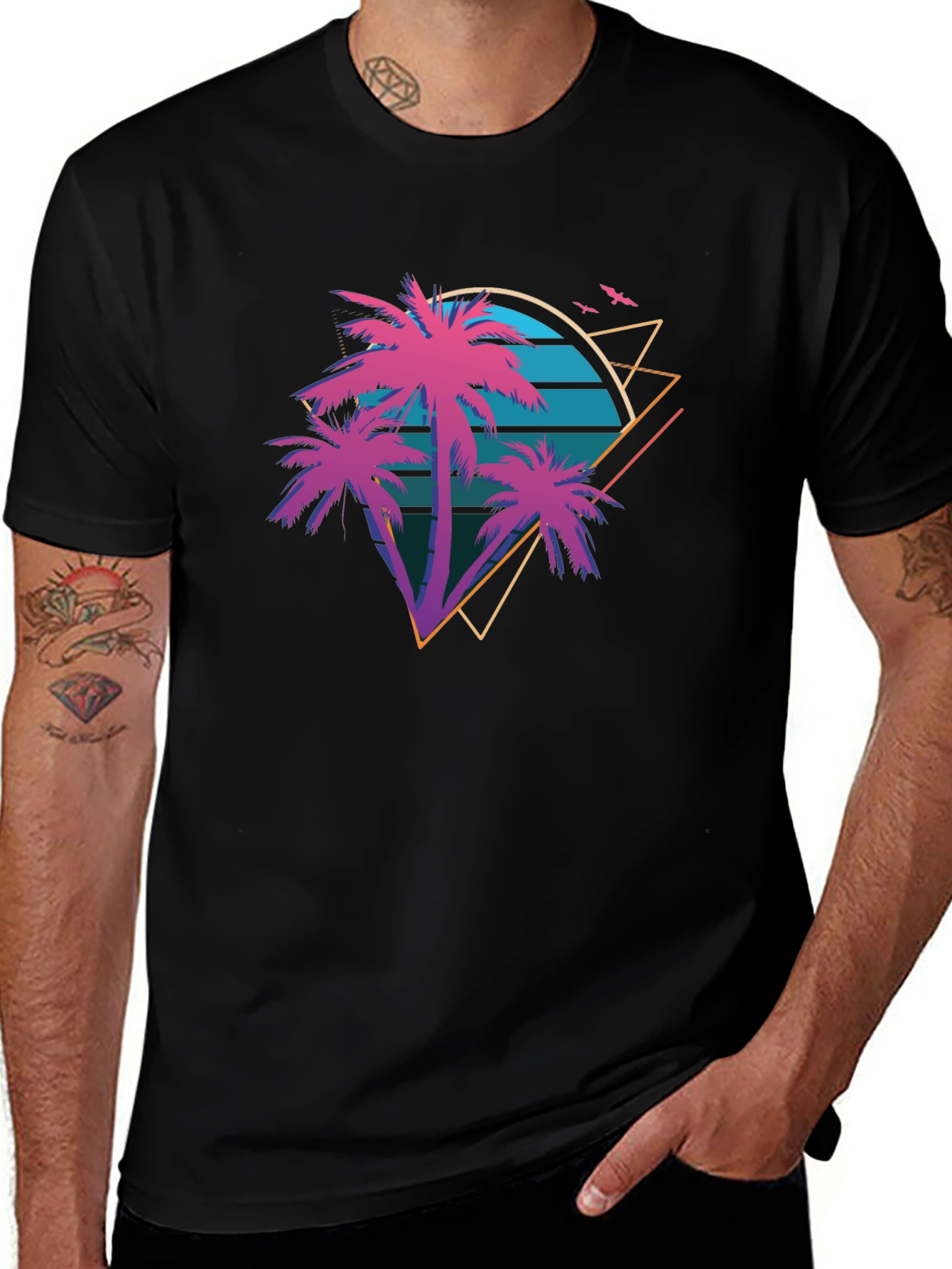 Retro Palm Tree Graphic T-Shirt - Vintage Style