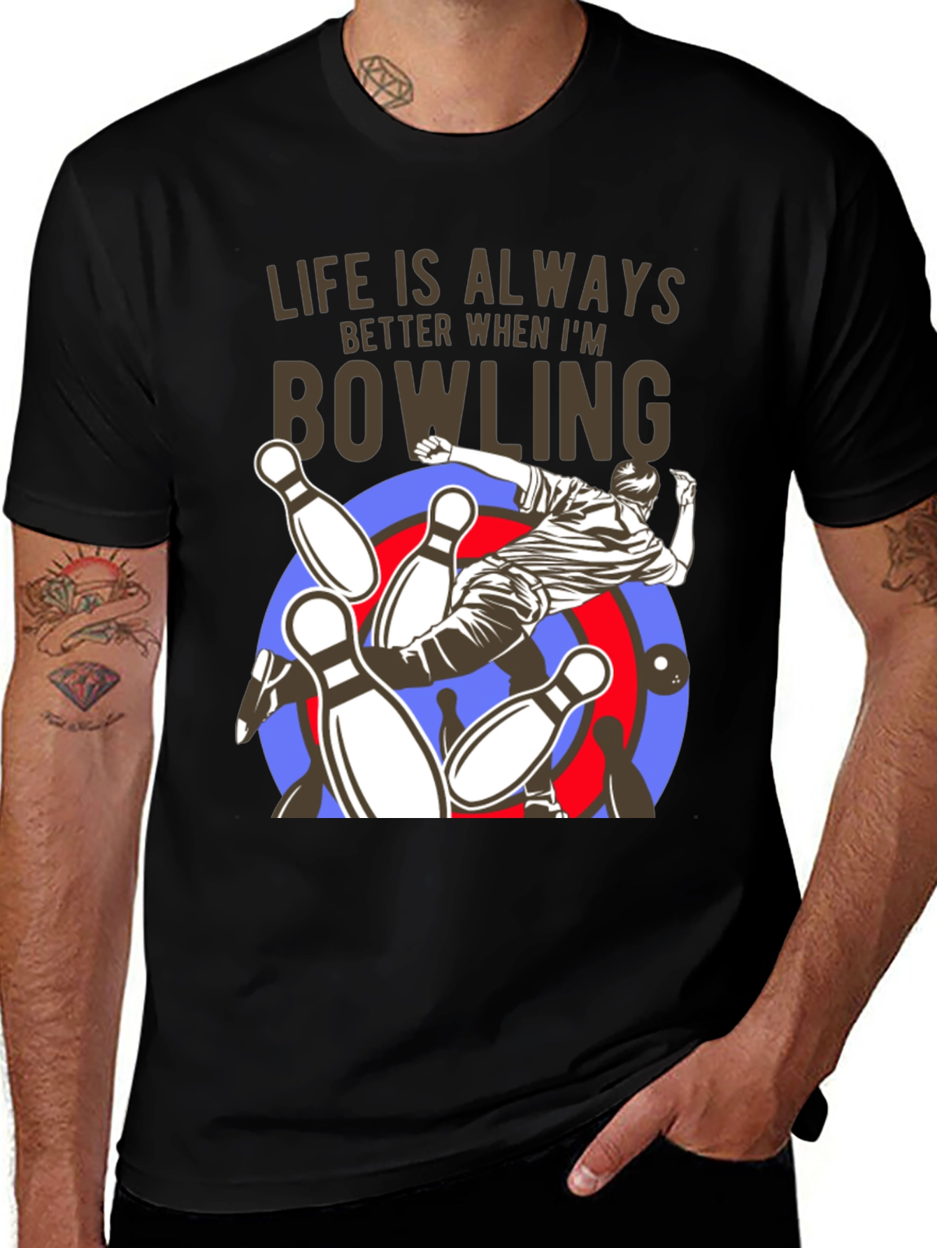 Variant 30 of Bowling T-Shirt - Life is Always Better