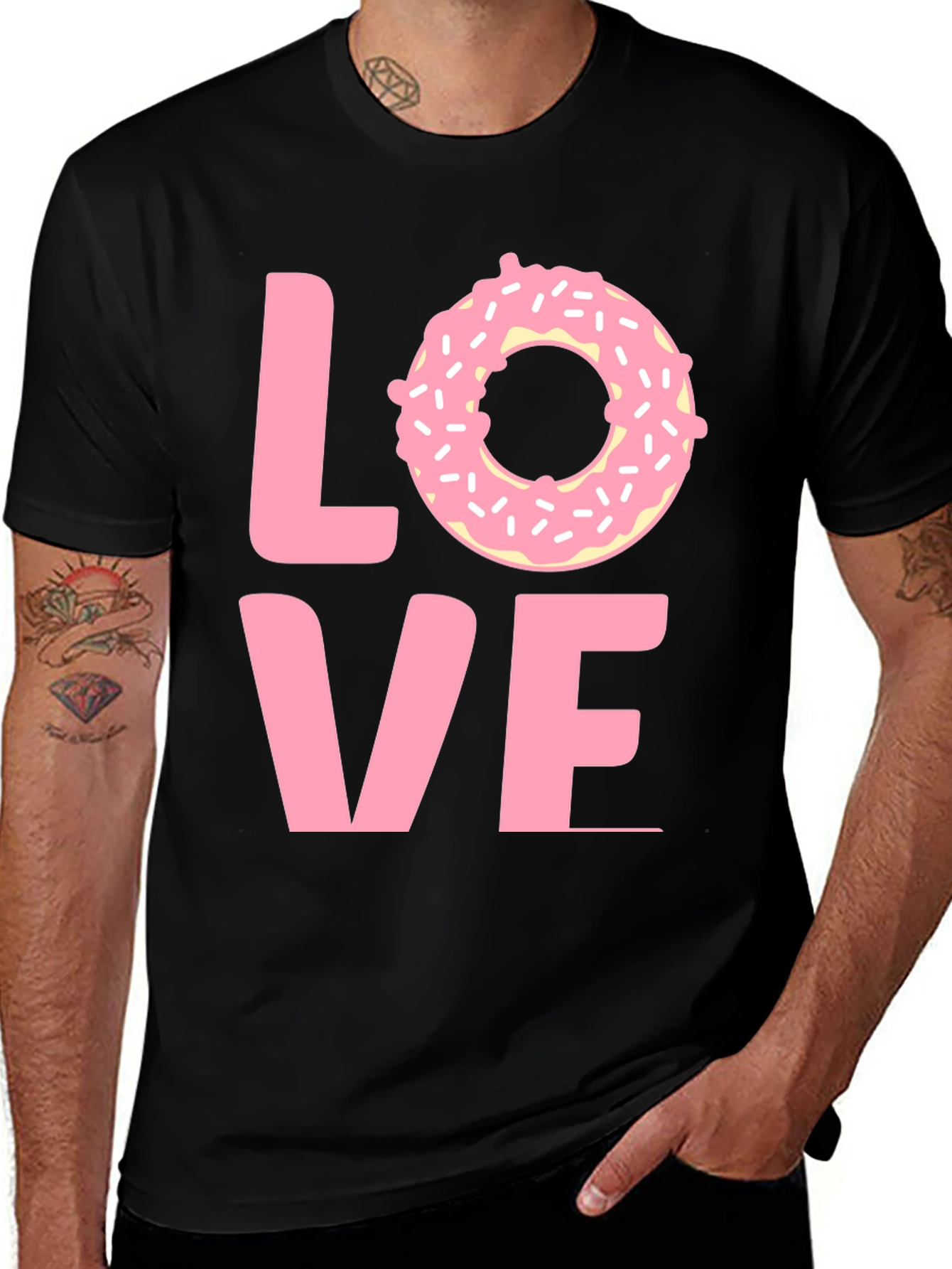 Black Love Donut T-Shirt - Fun & Stylish Graphic Tee main image