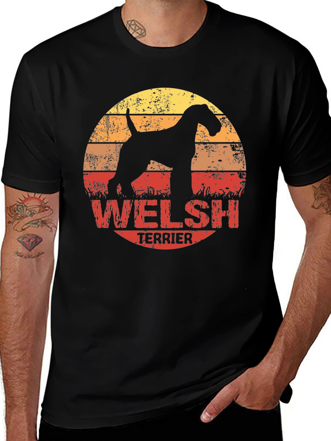 Variant 11 of Welsh Terrier Sunset Graphic T-Shirt