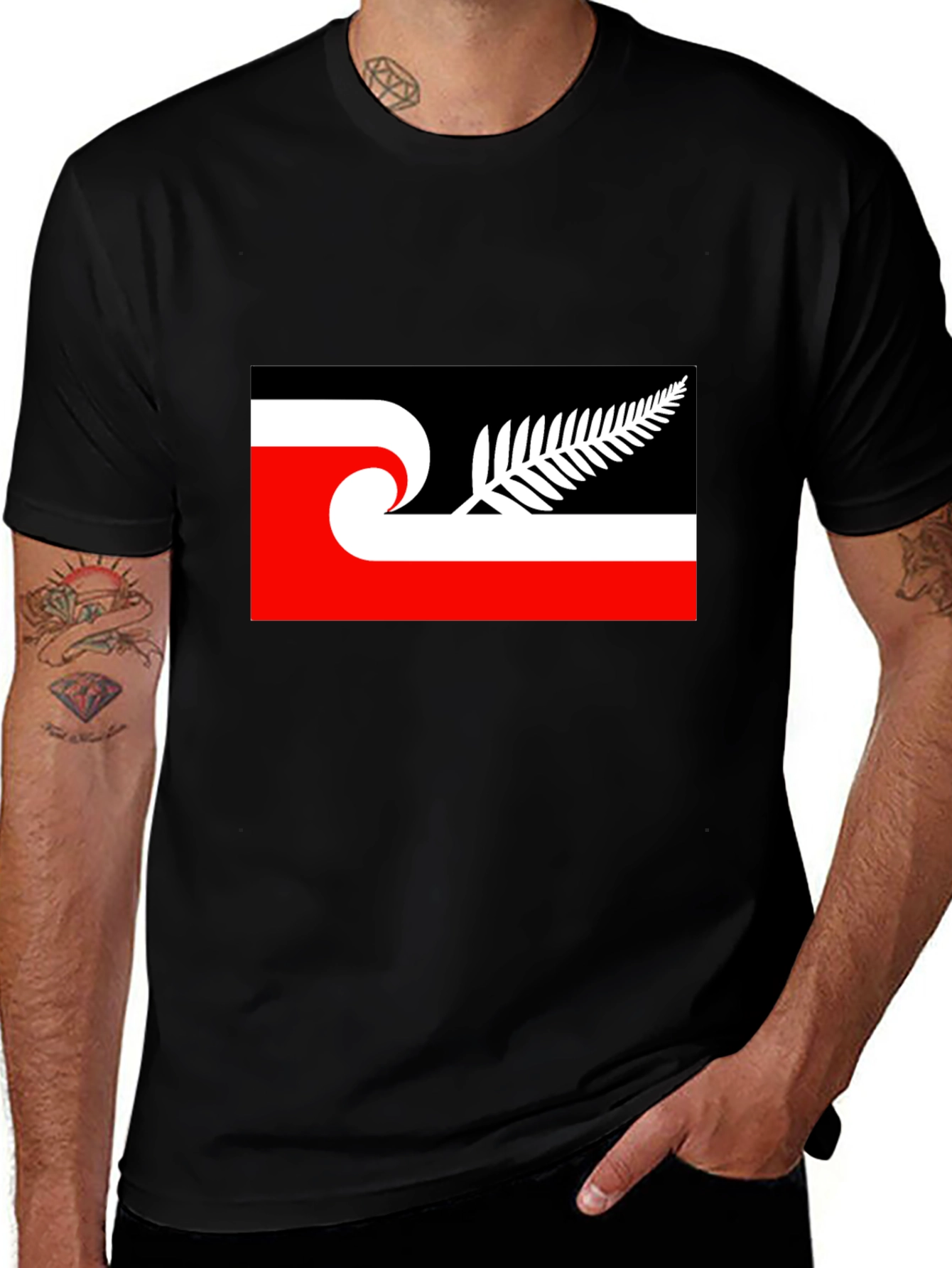 New Zealand Māori Tino Rangatiratanga Flag Black T-Shirt
