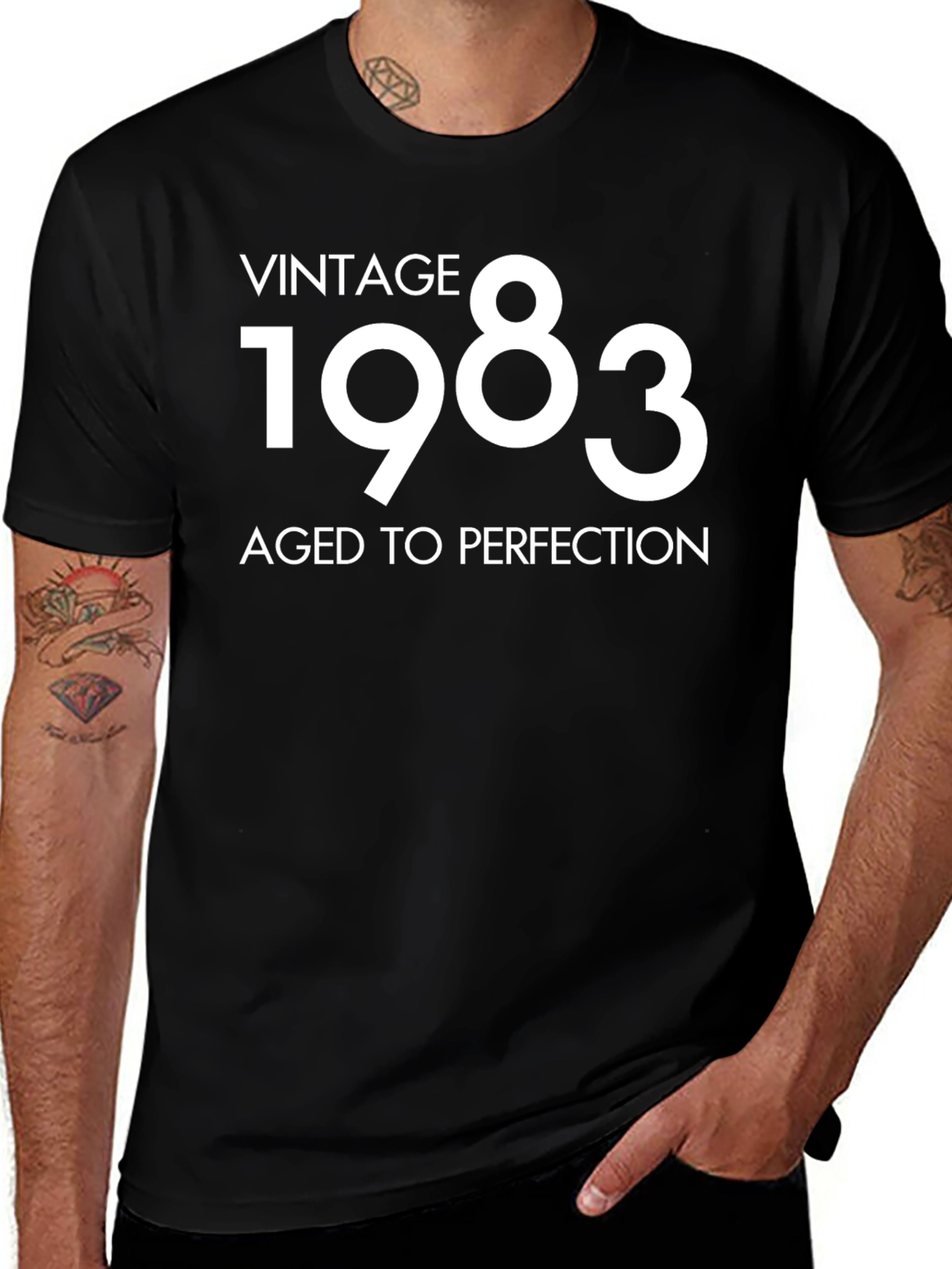 Variant 25 of Vintage 1983 Aged to Perfection Black T-Shirt