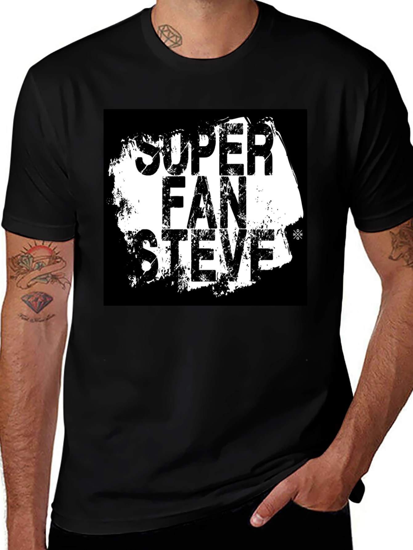 Variant 26 of Super Fan Steve T-Shirt - Black Graphic Tee