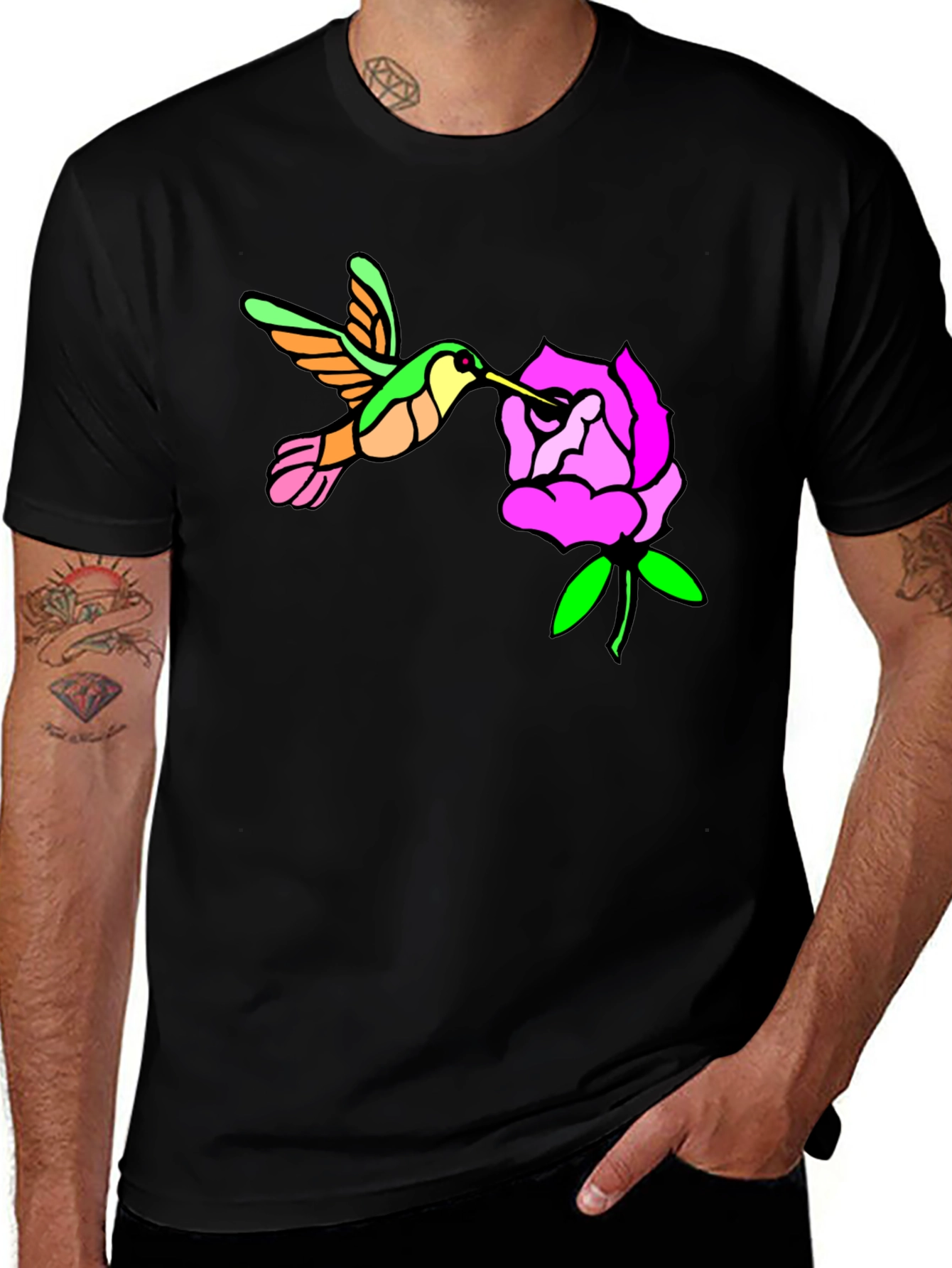 Variant 11 of Hummingbird Rose Graphic Tee