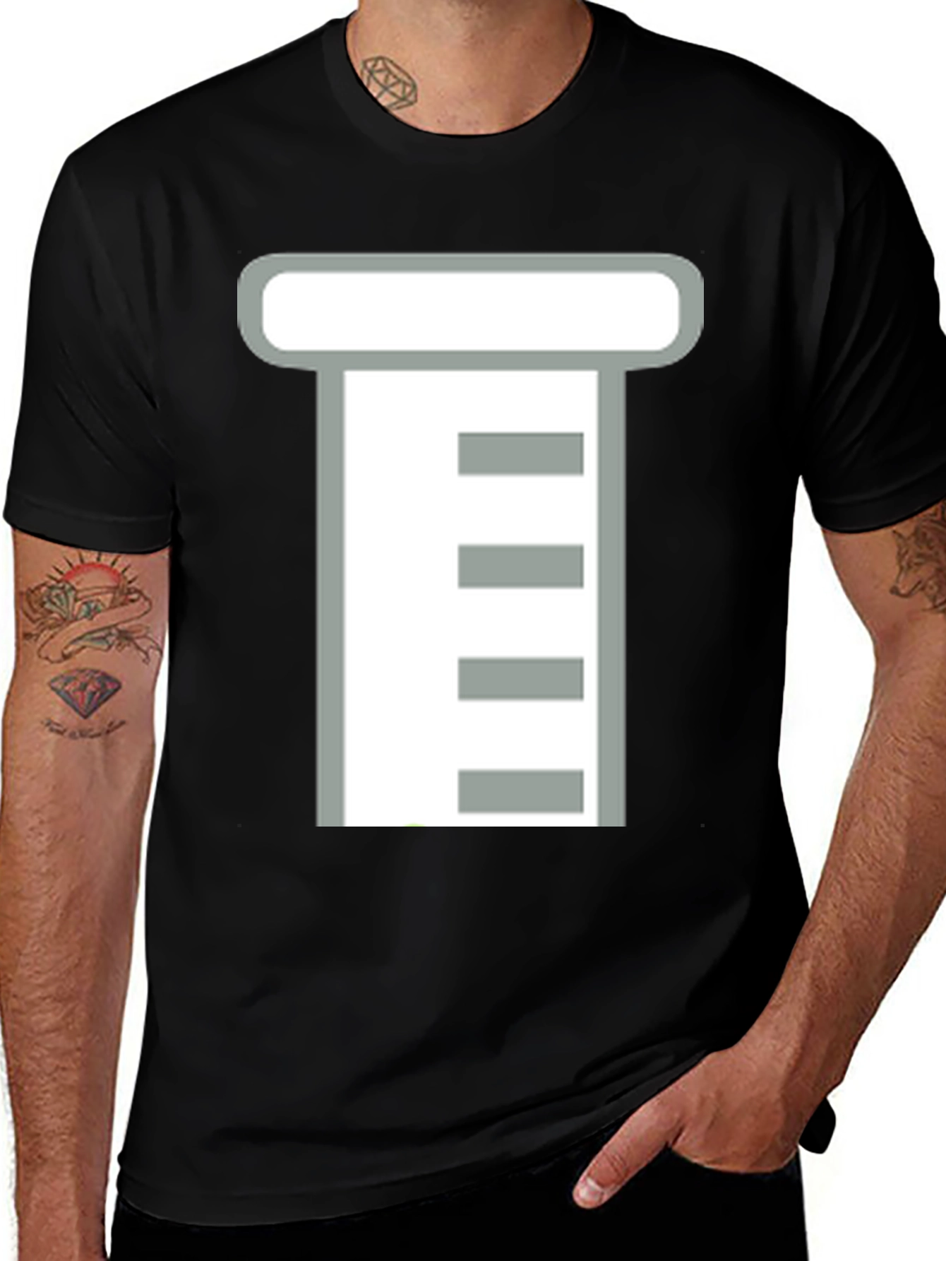Variant 14 of Modern Graphic Tee - Abstract Ruler Design