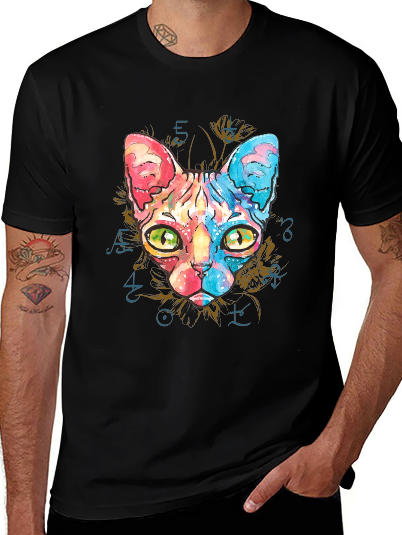 Variant 26 of Colorful Sphynx Cat Graphic T-Shirt