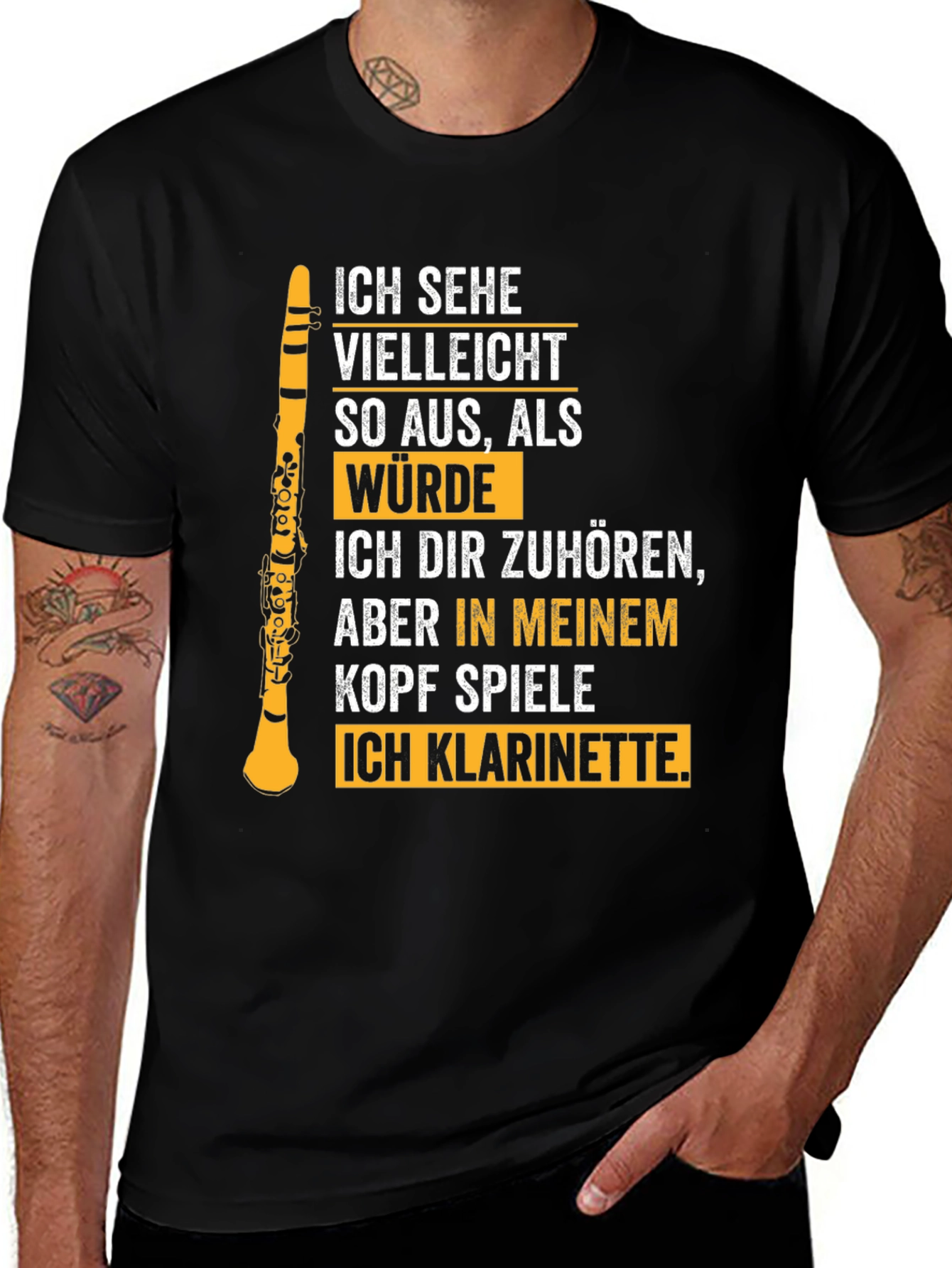 Variant 11 of Clarinet Musician T-Shirt: In My Head I'm Playing Clarinet
