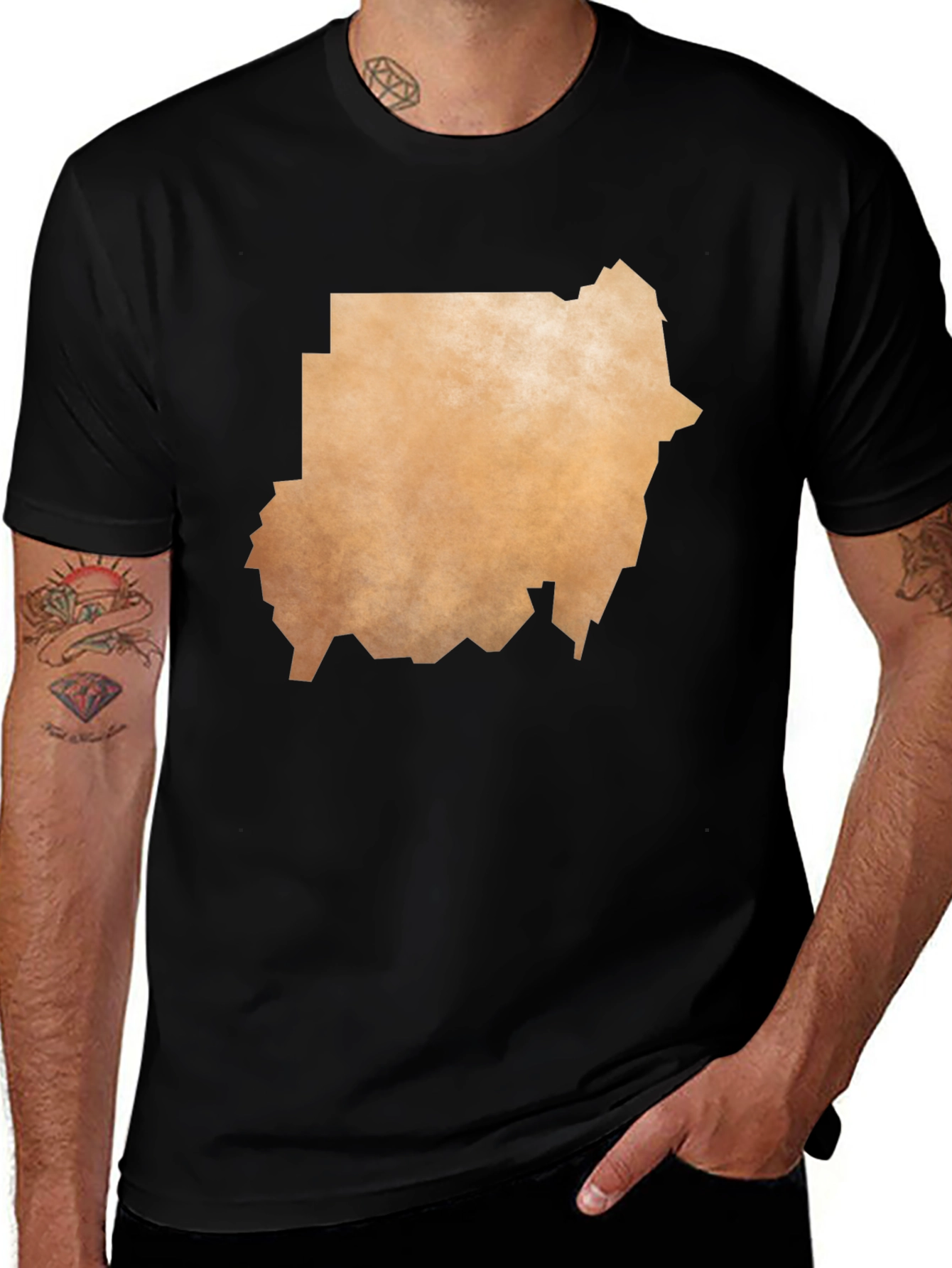 Black Sudan Map Graphic T-Shirt - Black Casual Tee main image
